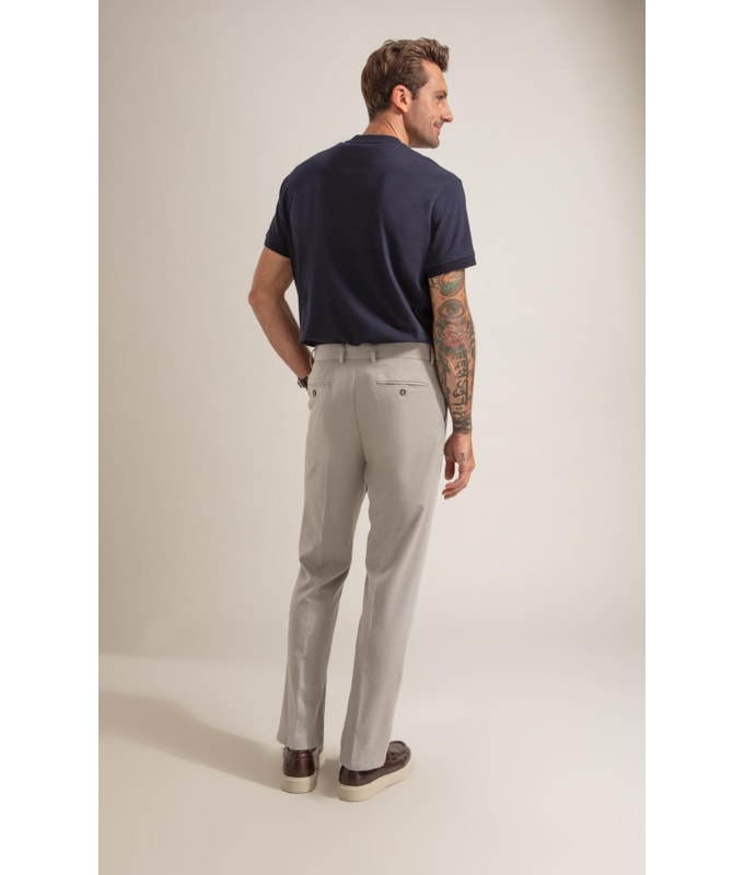 Calça Interlock Knitted Flex Cinza Claro