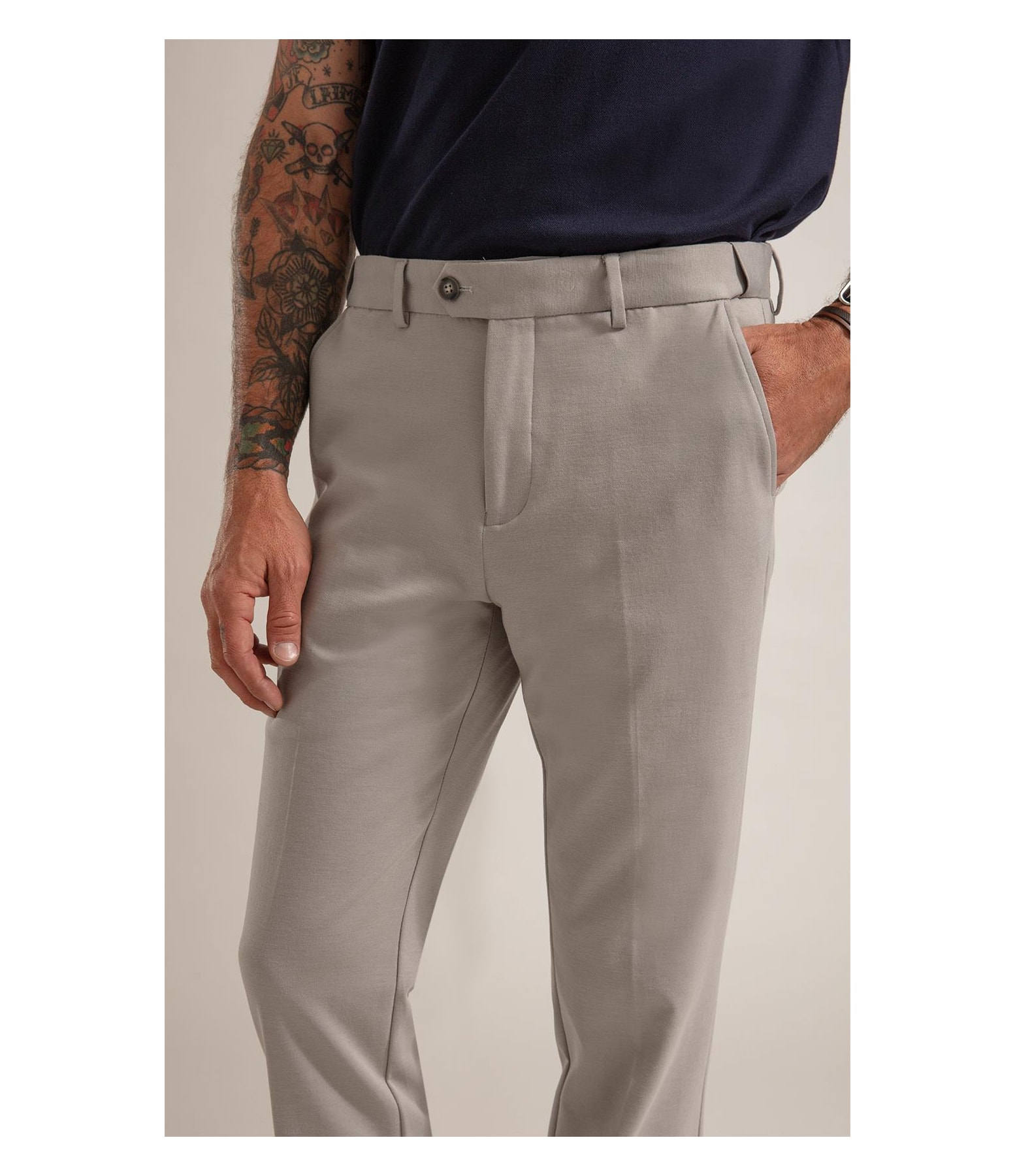 Calça Interlock Knitted Flex Cinza Claro