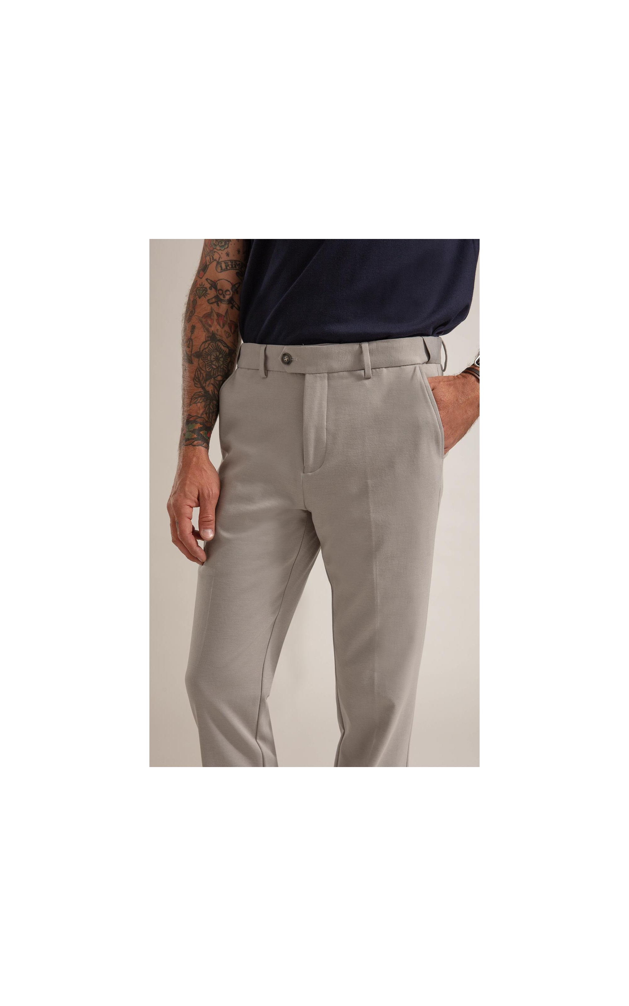 Calça Interlock Knitted Flex Cinza Claro