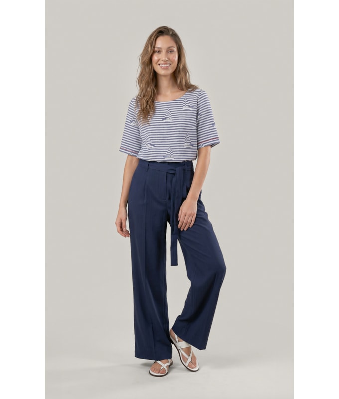 Calca Izzi Path d Eph Peach Chevron Dark Navy