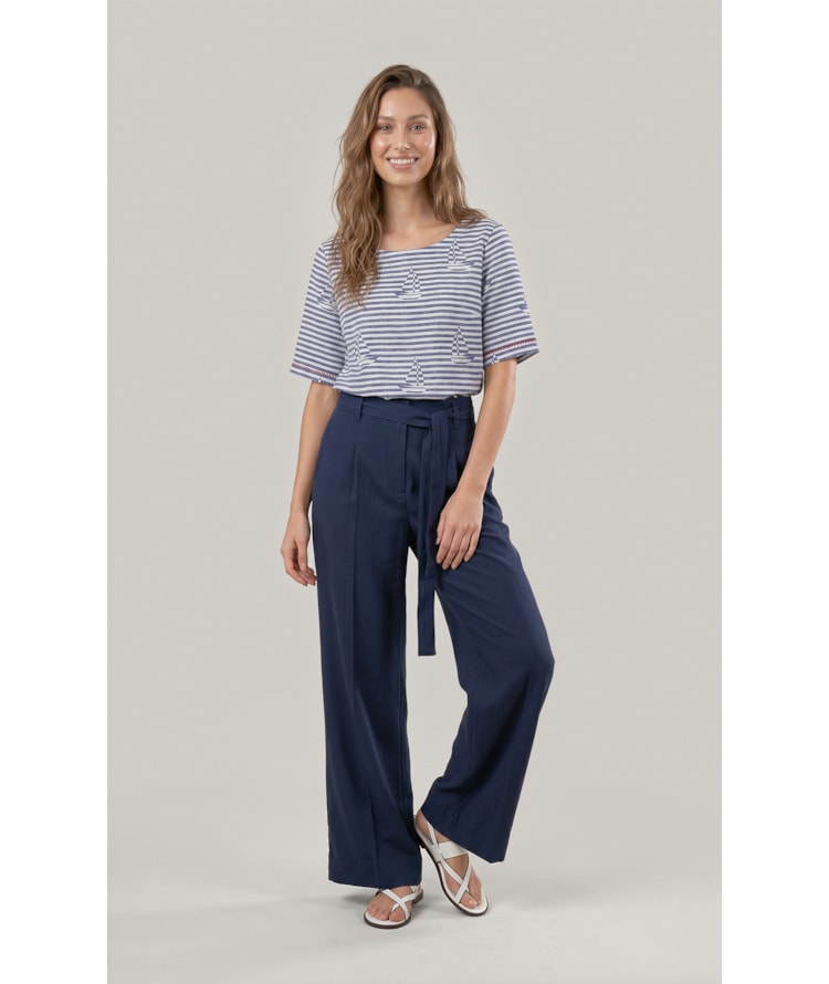 Calca Izzi Path d Eph Peach Chevron Dark Navy