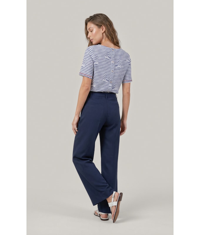 Calca Izzi Path d Eph Peach Chevron Dark Navy