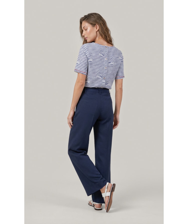 Calca Izzi Path d Eph Peach Chevron Dark Navy