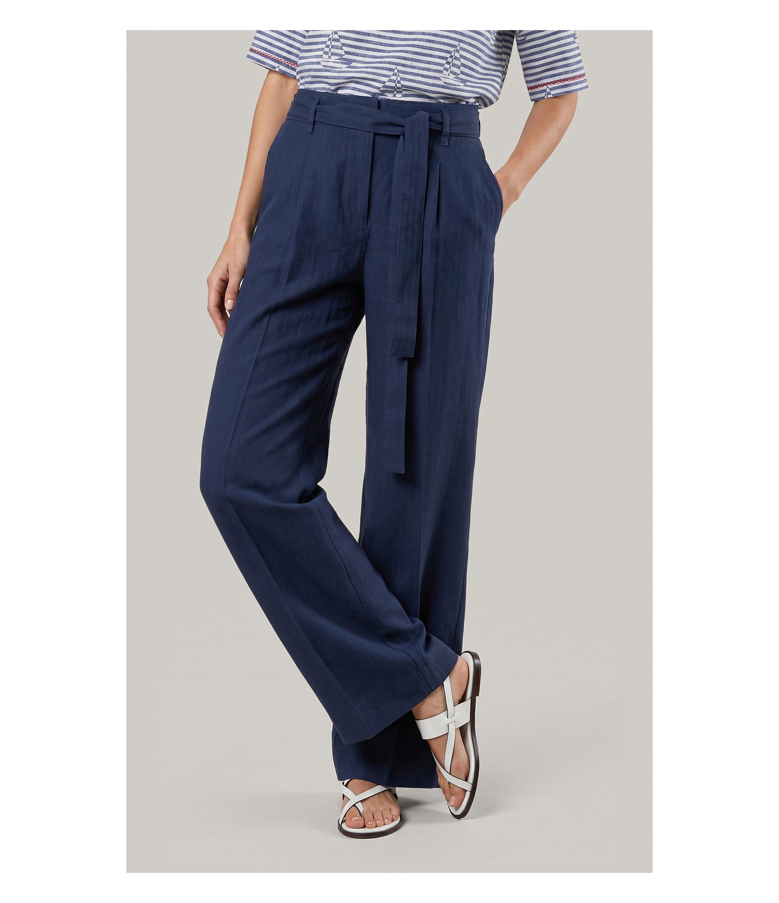Calca Izzi Path d Eph Peach Chevron Dark Navy