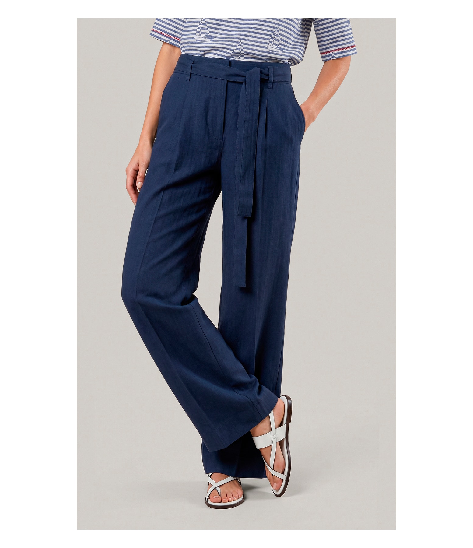 Calca Izzi Path d Eph Peach Chevron Dark Navy