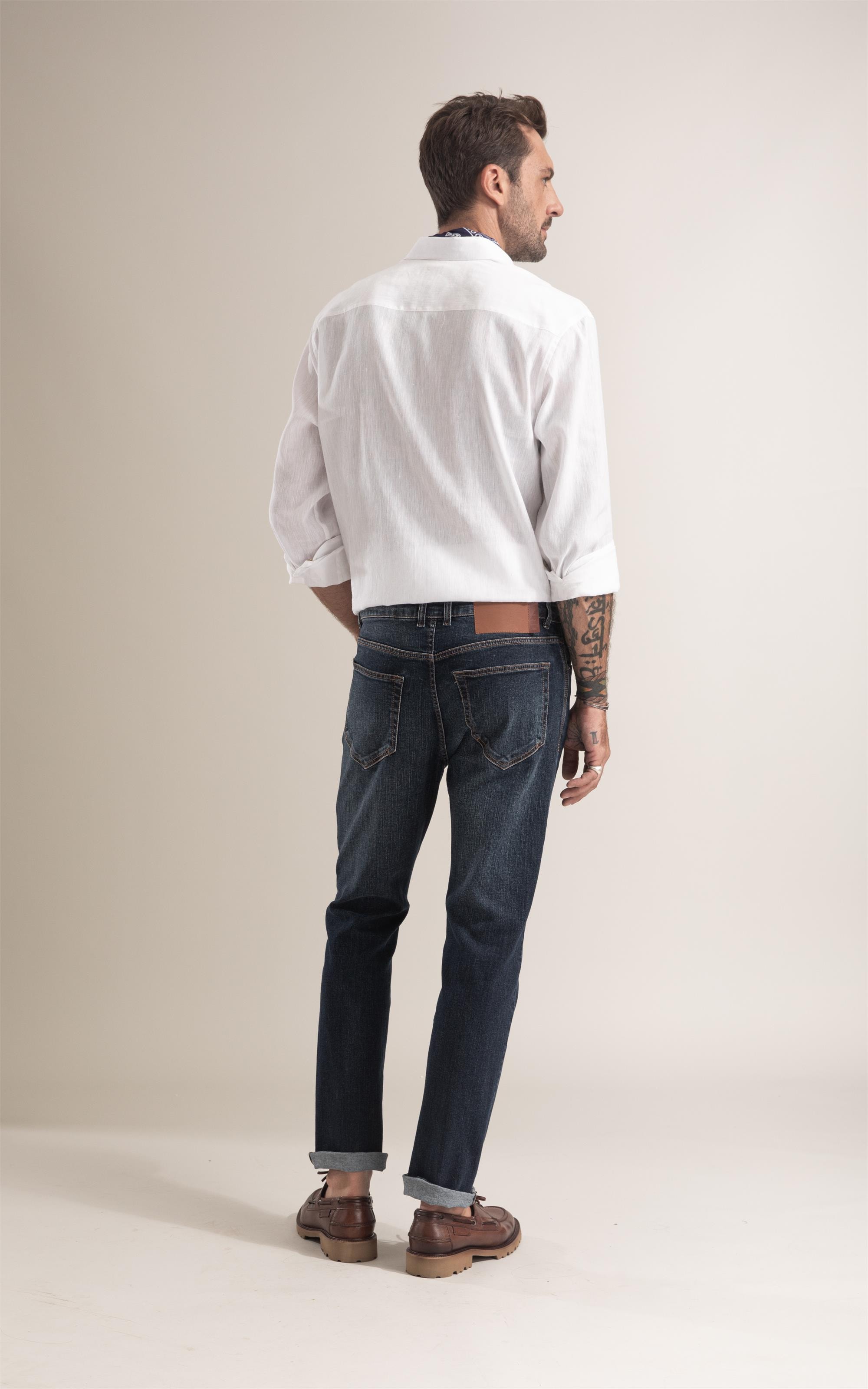 Calça Jeans Dark Forest Custom Fit Five Escuro C/ Used