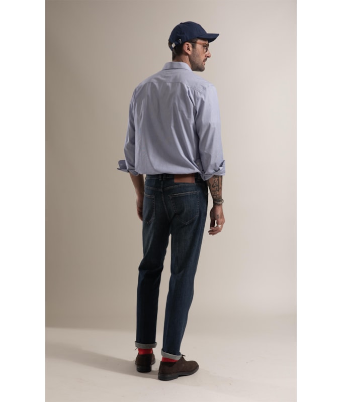Calça Jeans High Fort Escuro C/ Matiz