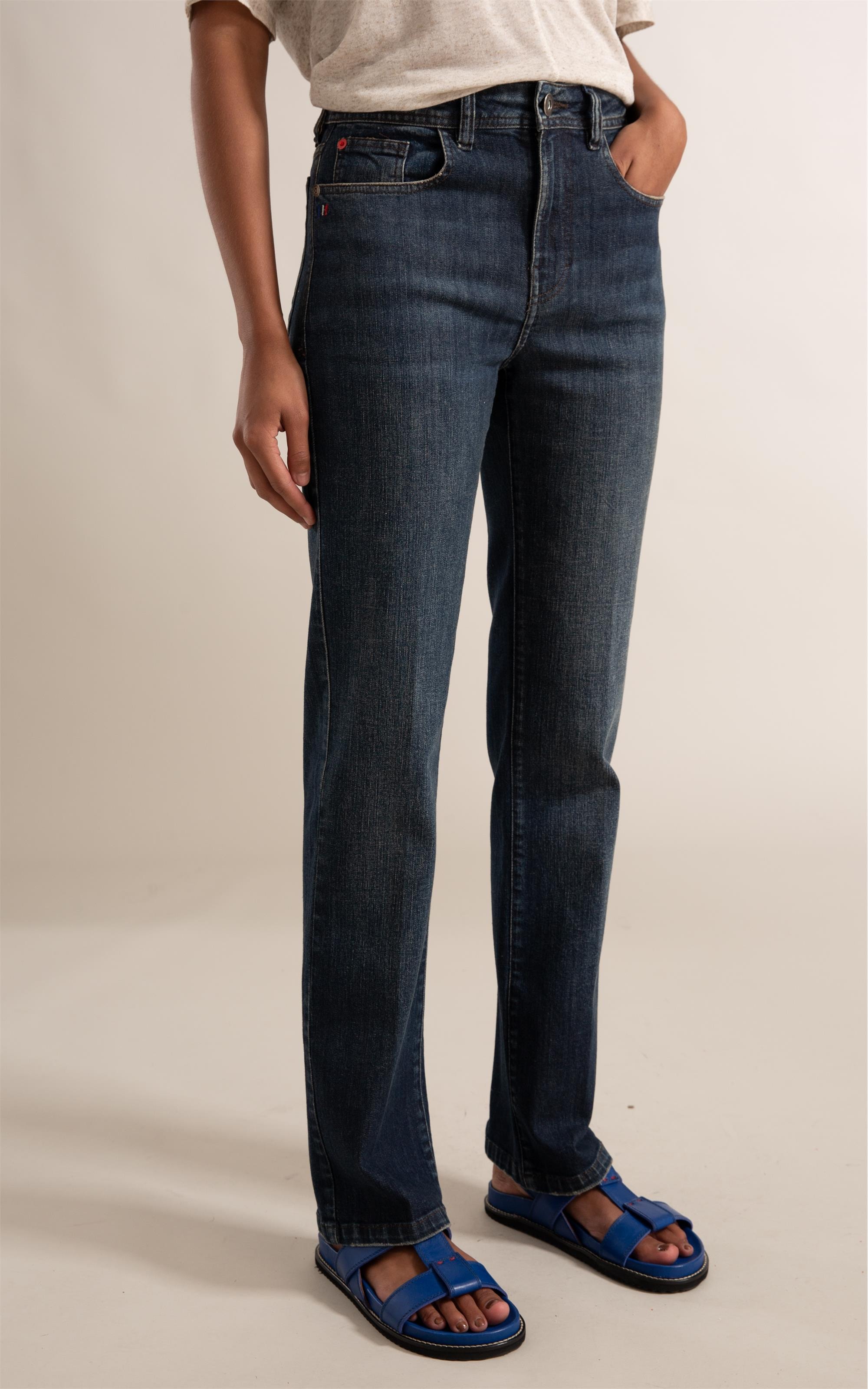 Calça Jeans Reta High Fort Five Escuro C/Matiz