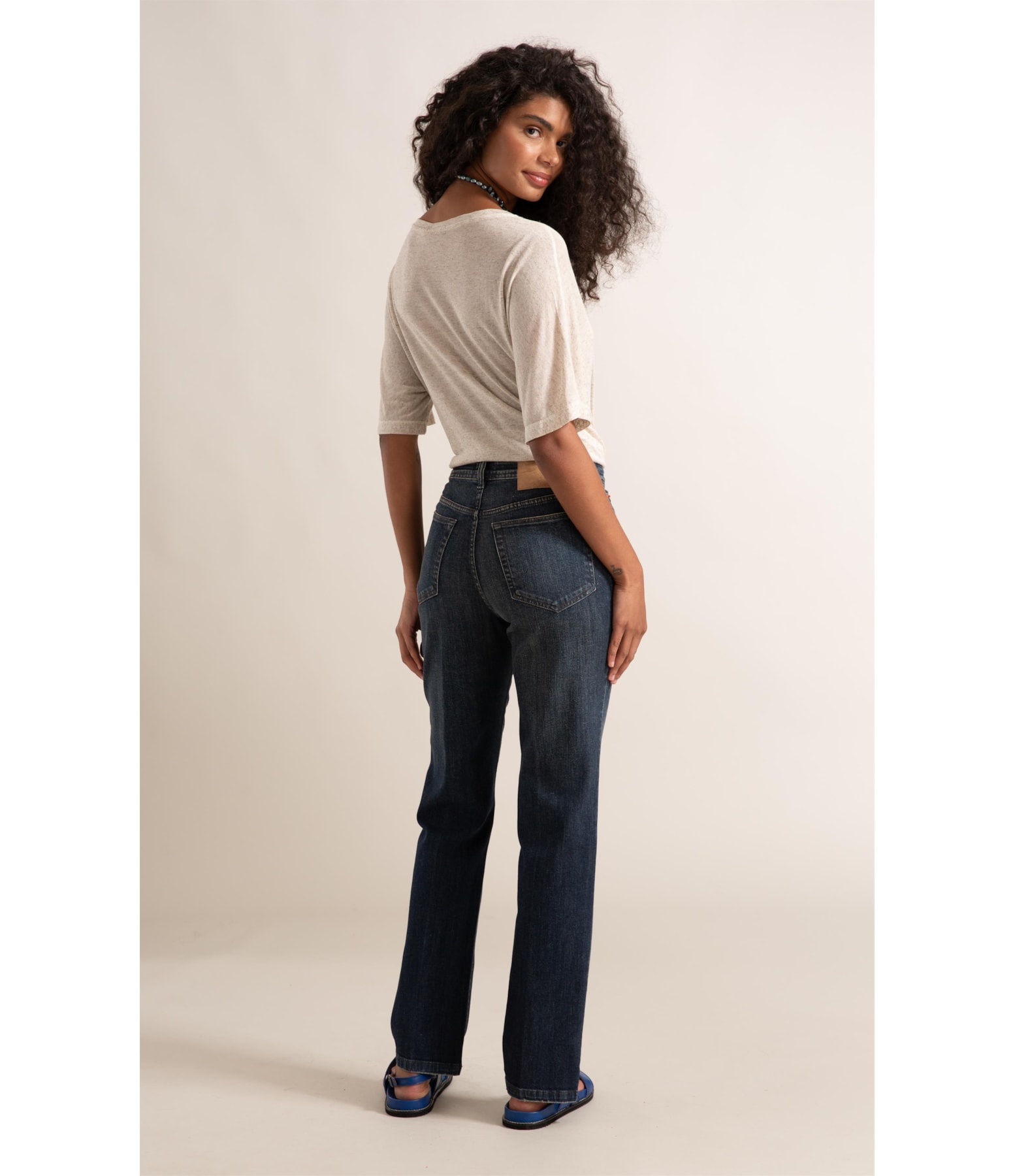 Calça Jeans Reta High Fort Five Escuro C/Matiz