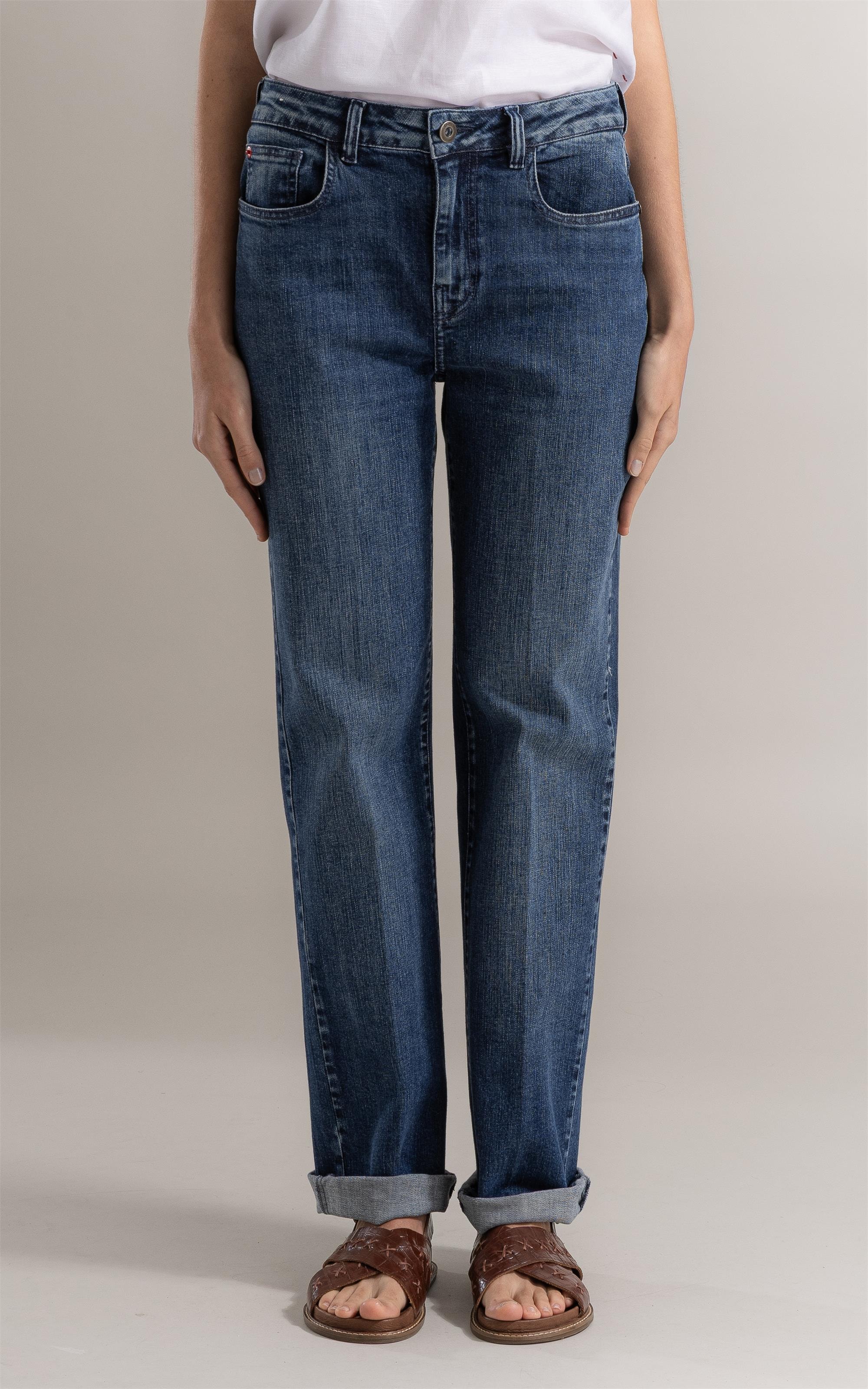 Calça Jeans Reta Joana High Comfort Lav.Medio C/ Tank