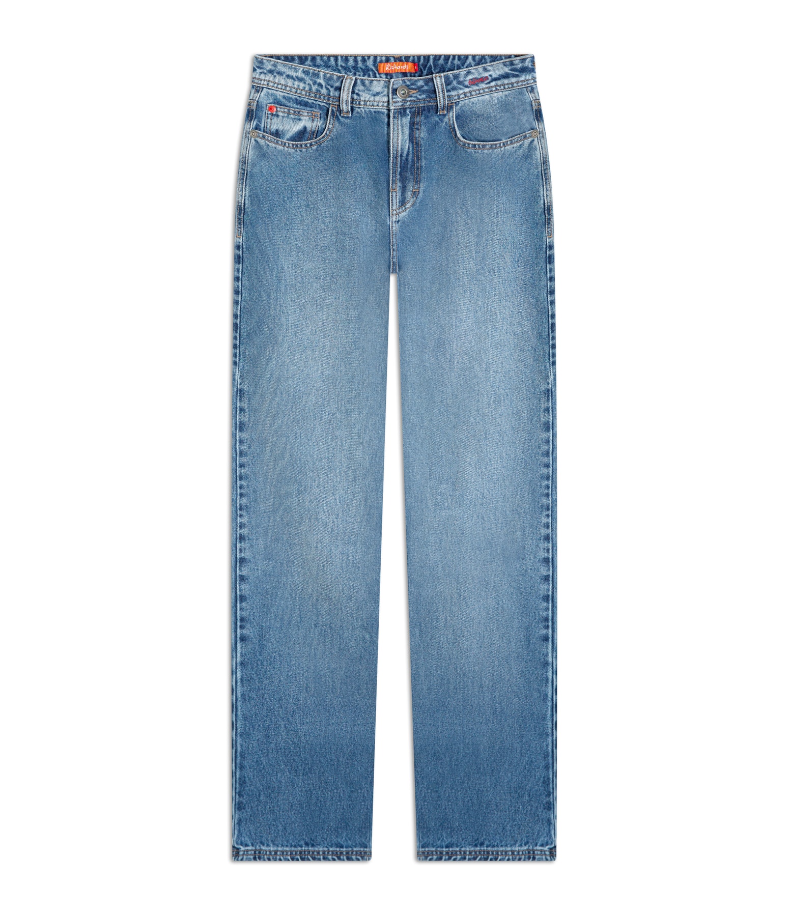 Calça Jeans Reta Vintage Denim Claro C/ Used