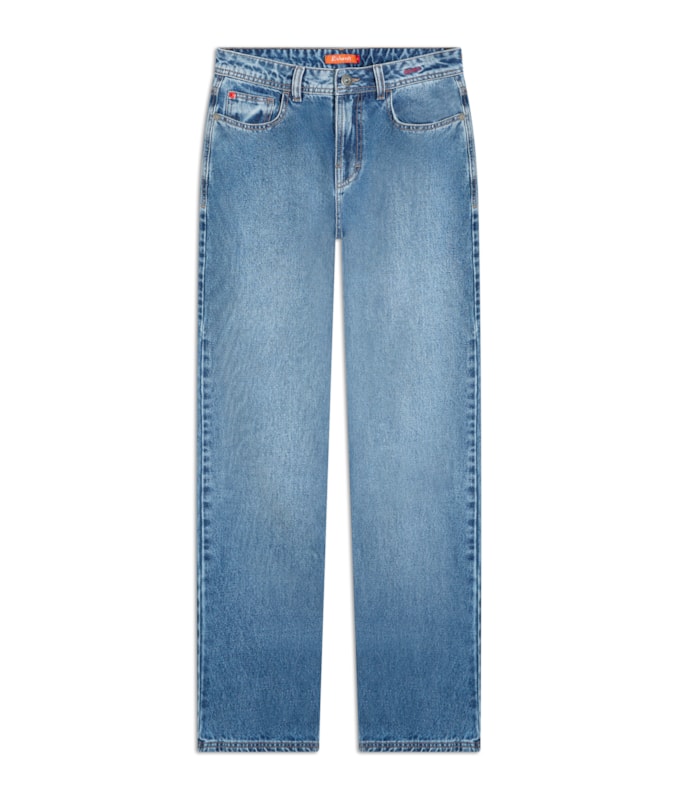Calça Jeans Reta Vintage Denim Claro C/ Used