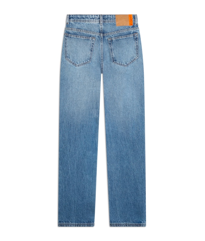 Calça Jeans Reta Vintage Denim Claro C/ Used