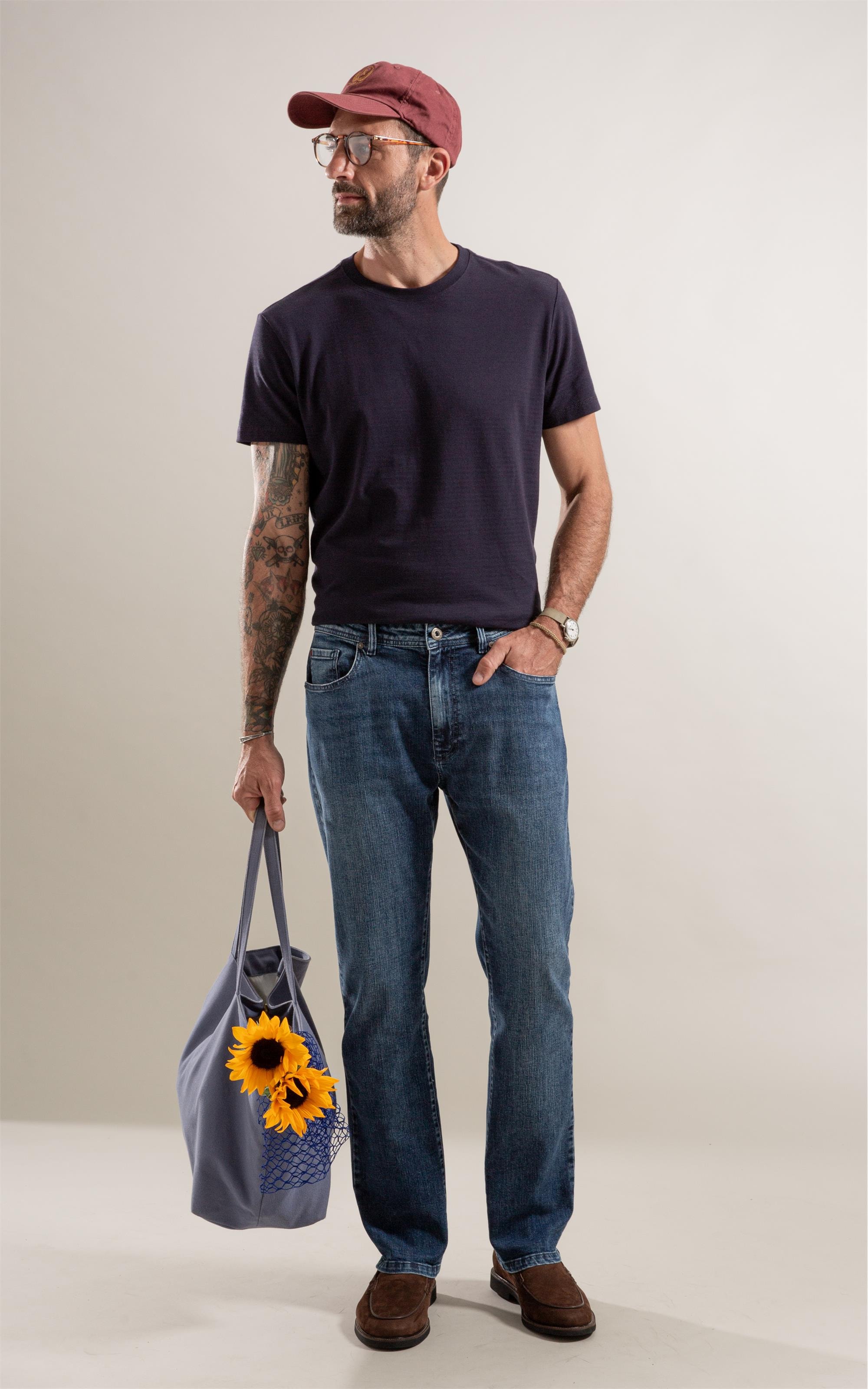 Calça Jeans Tradicional High Comfort  Lav.Medio C/ Tank