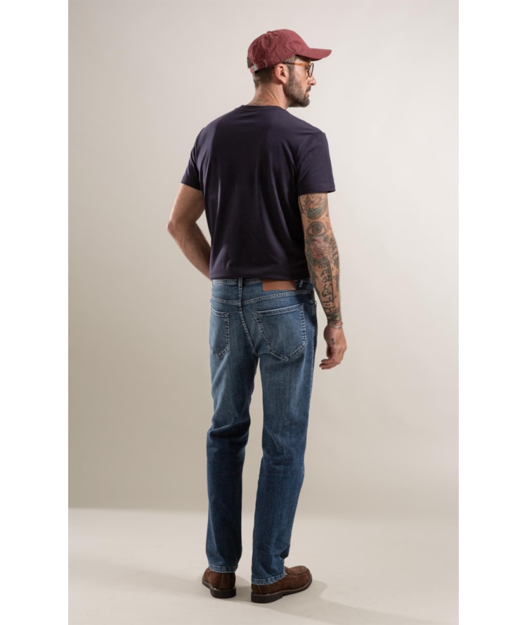 Calça Jeans Tradicional High Comfort  Lav.Medio C/ Tank