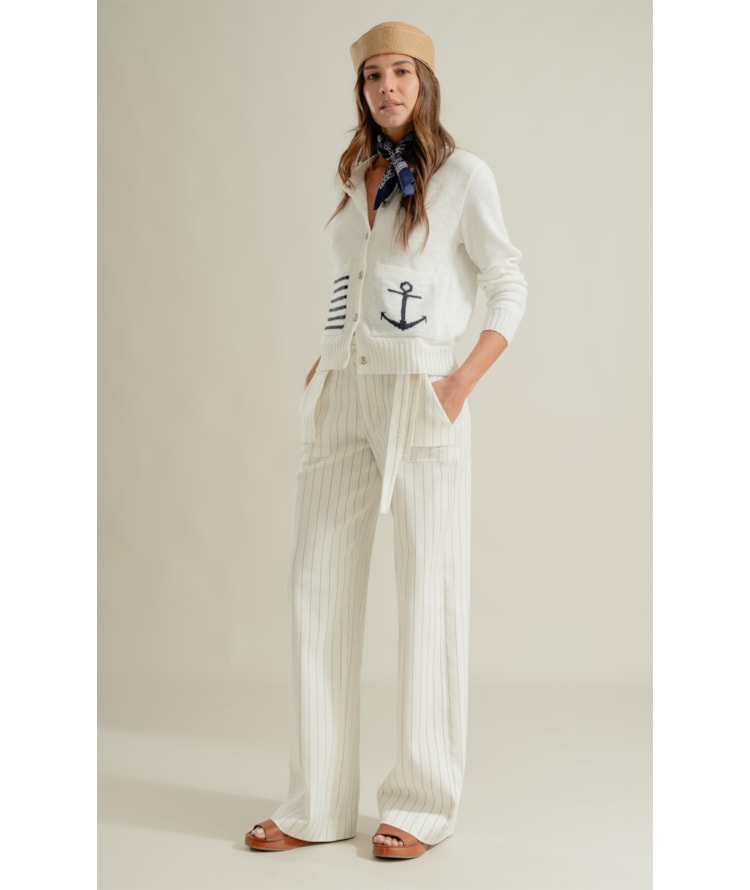 Calça Jet Risca Wide Off White