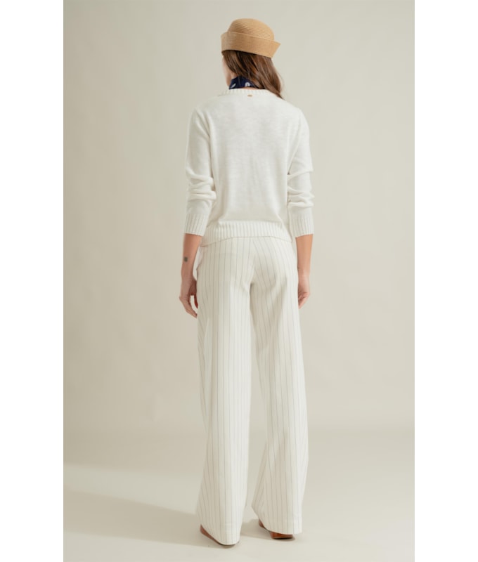 Calça Jet Risca Wide Off White