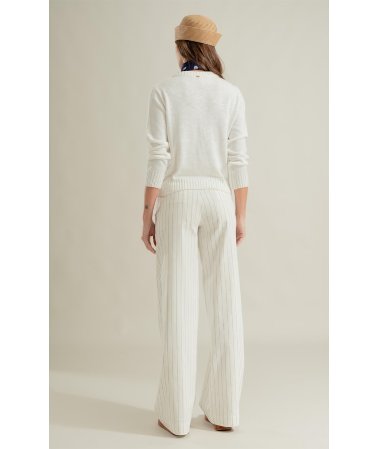 Calça Jet Risca Wide Off White