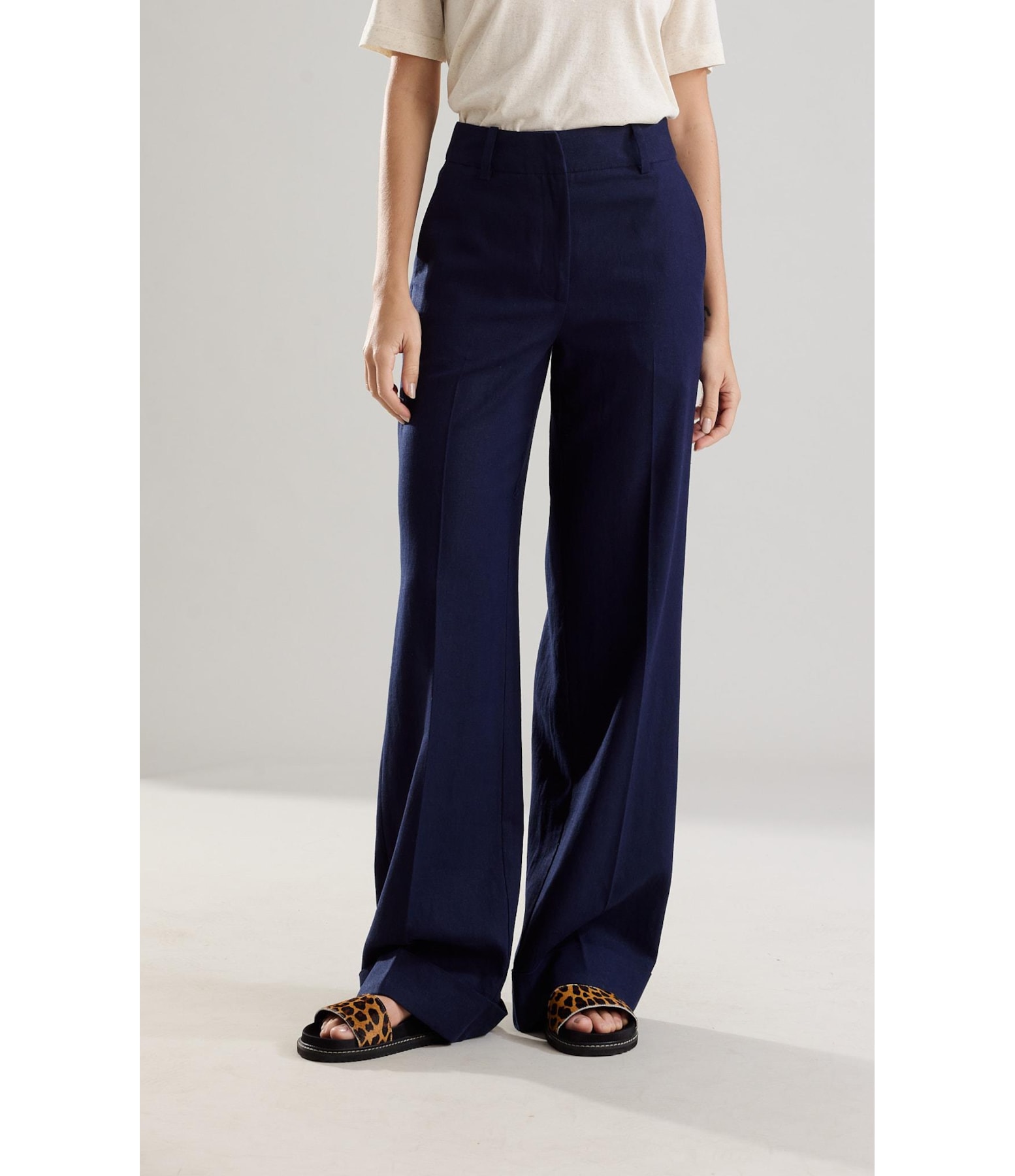 Calça Linho  Alanis  Washed Old Purple
