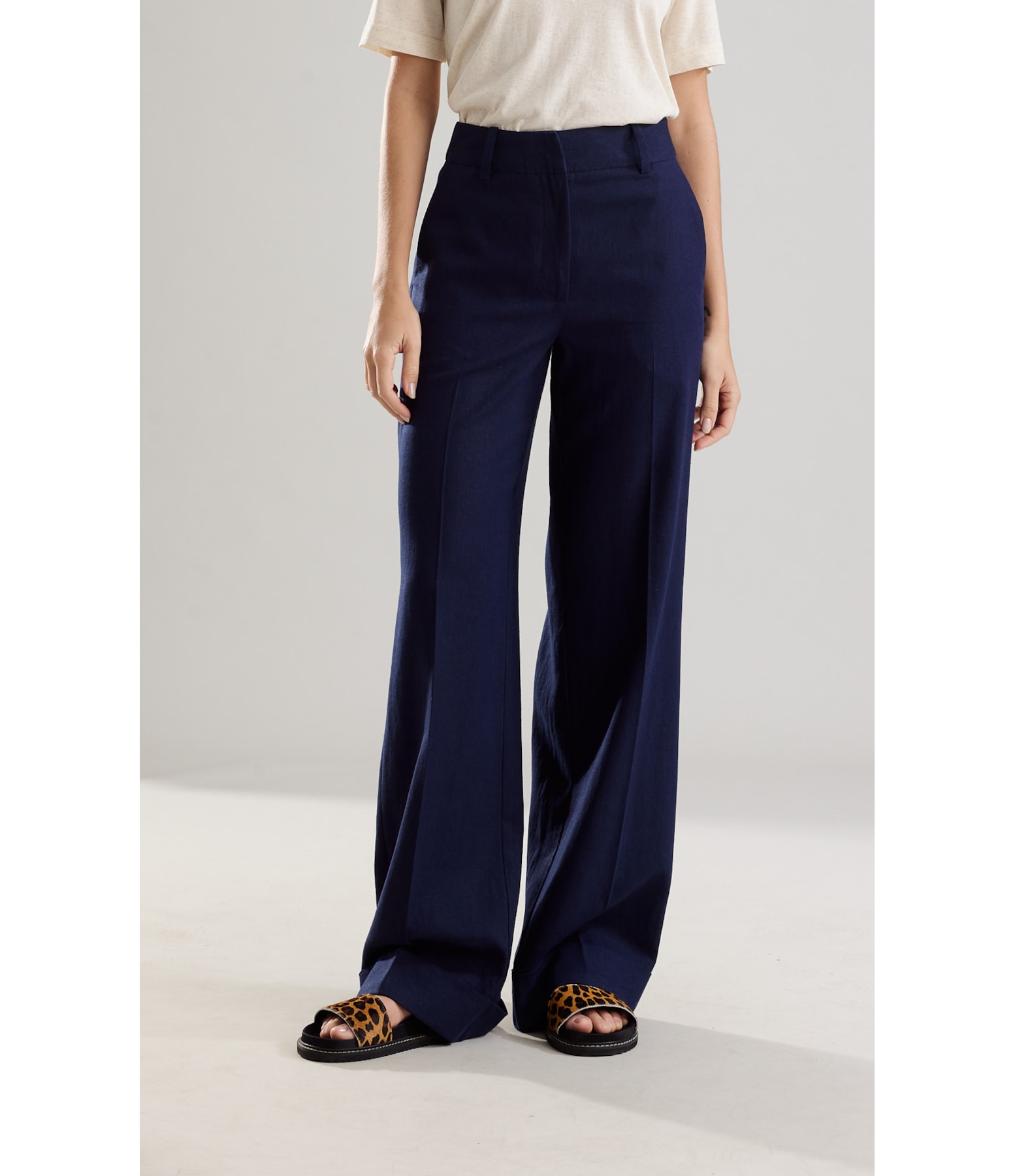 Calça Linho  Alanis  Washed Old Purple