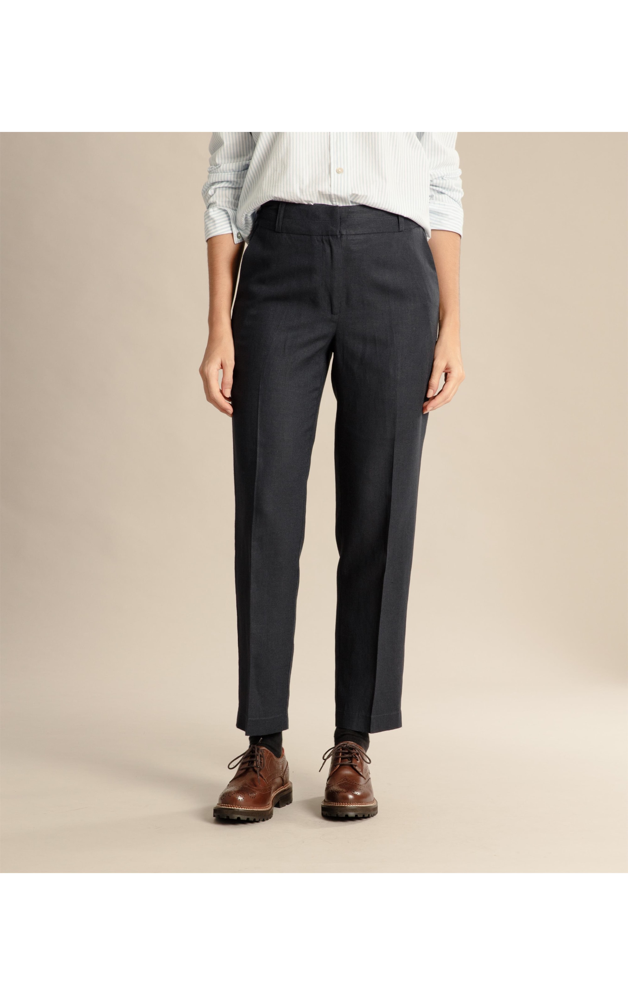 Calça Linho  Alder Fishbone Marinho