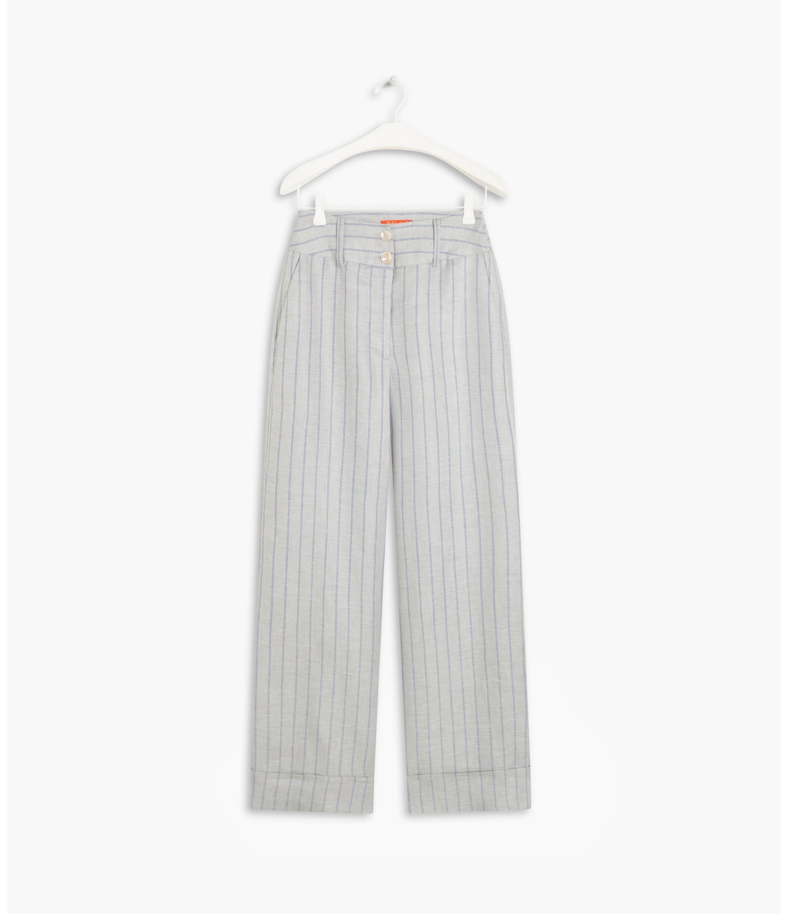 Calça Linho  Alder  Striped Silver Gray