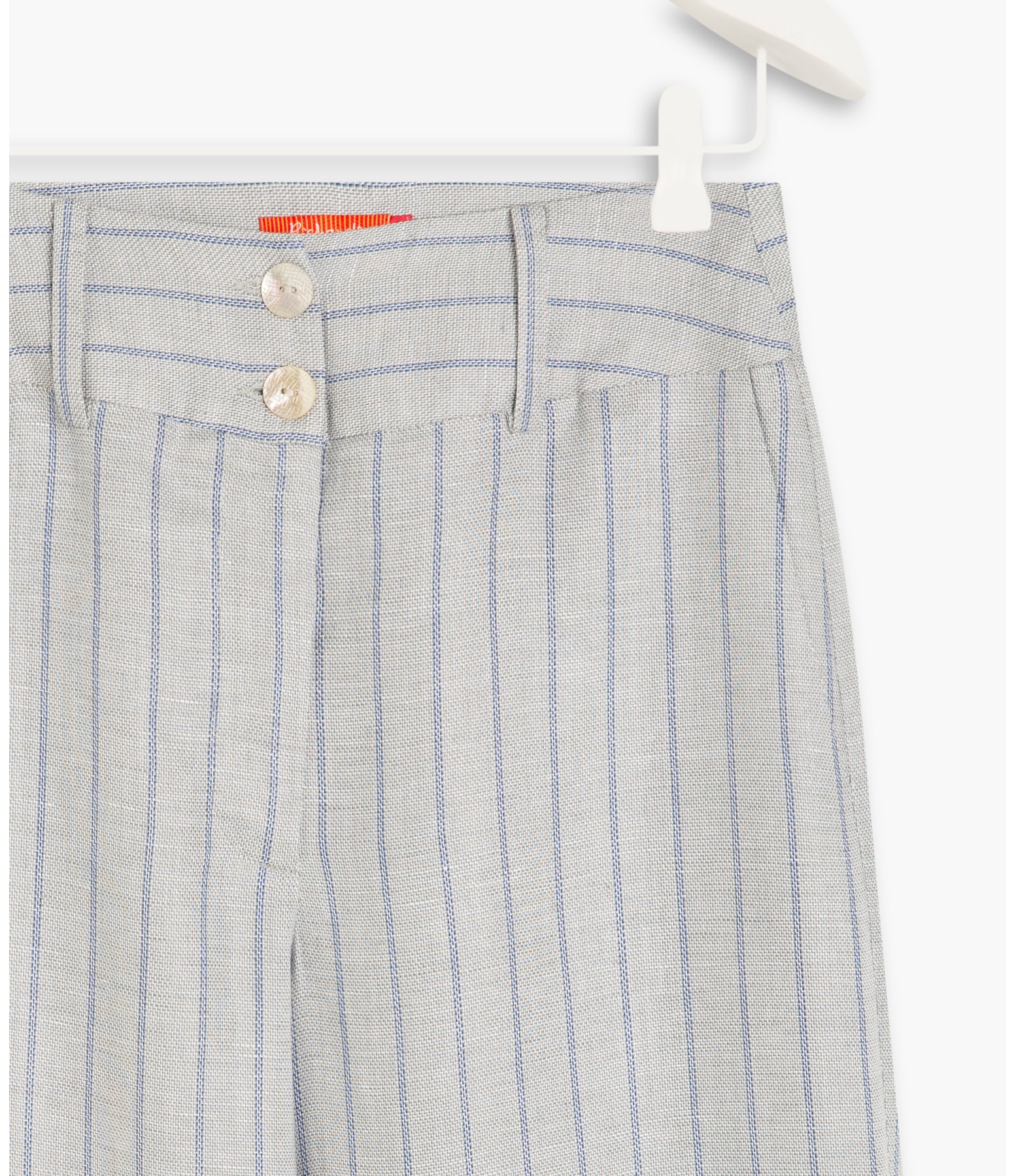 Calça Linho  Alder  Striped Silver Gray