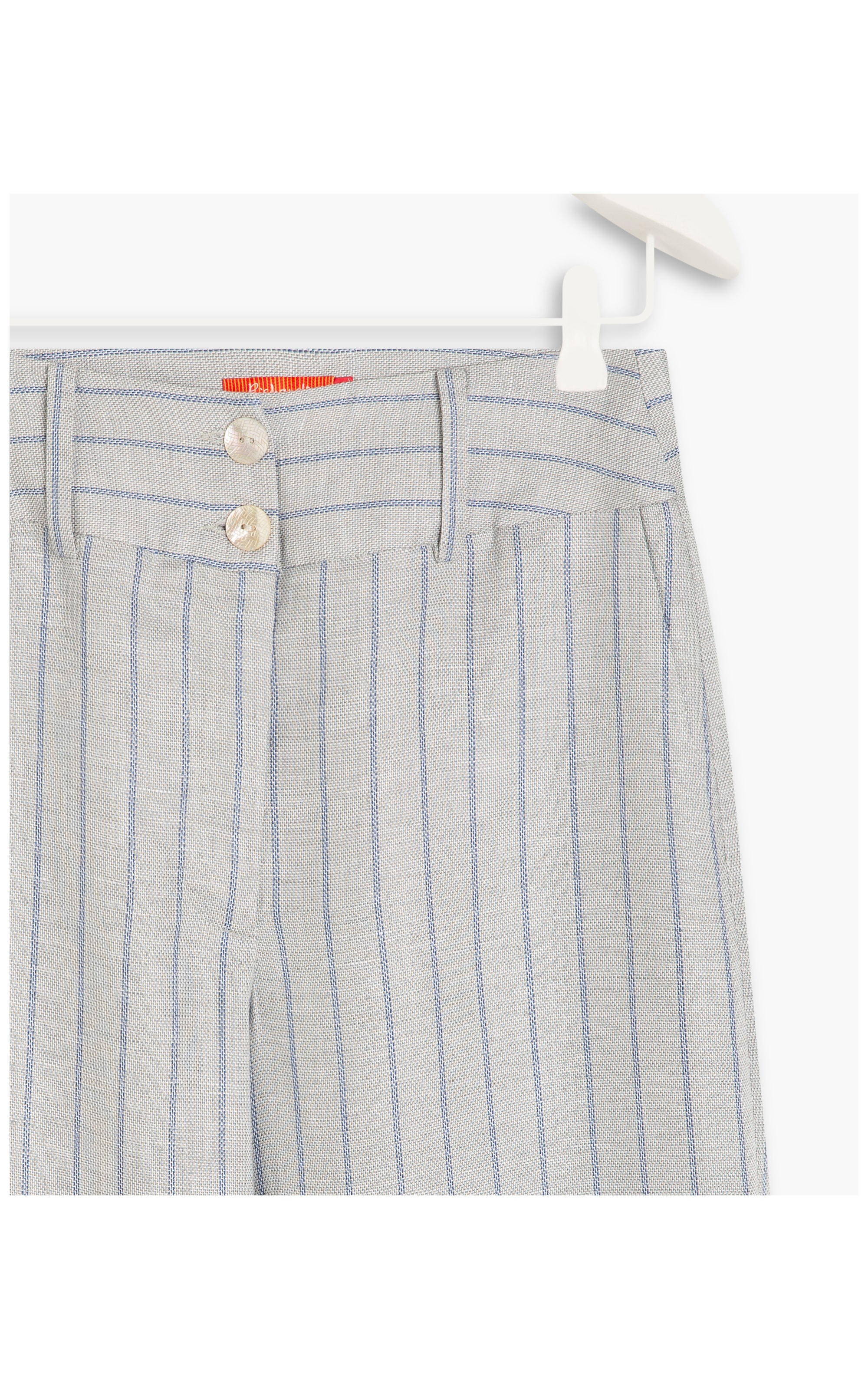 Calça Linho  Alder  Striped Silver Gray