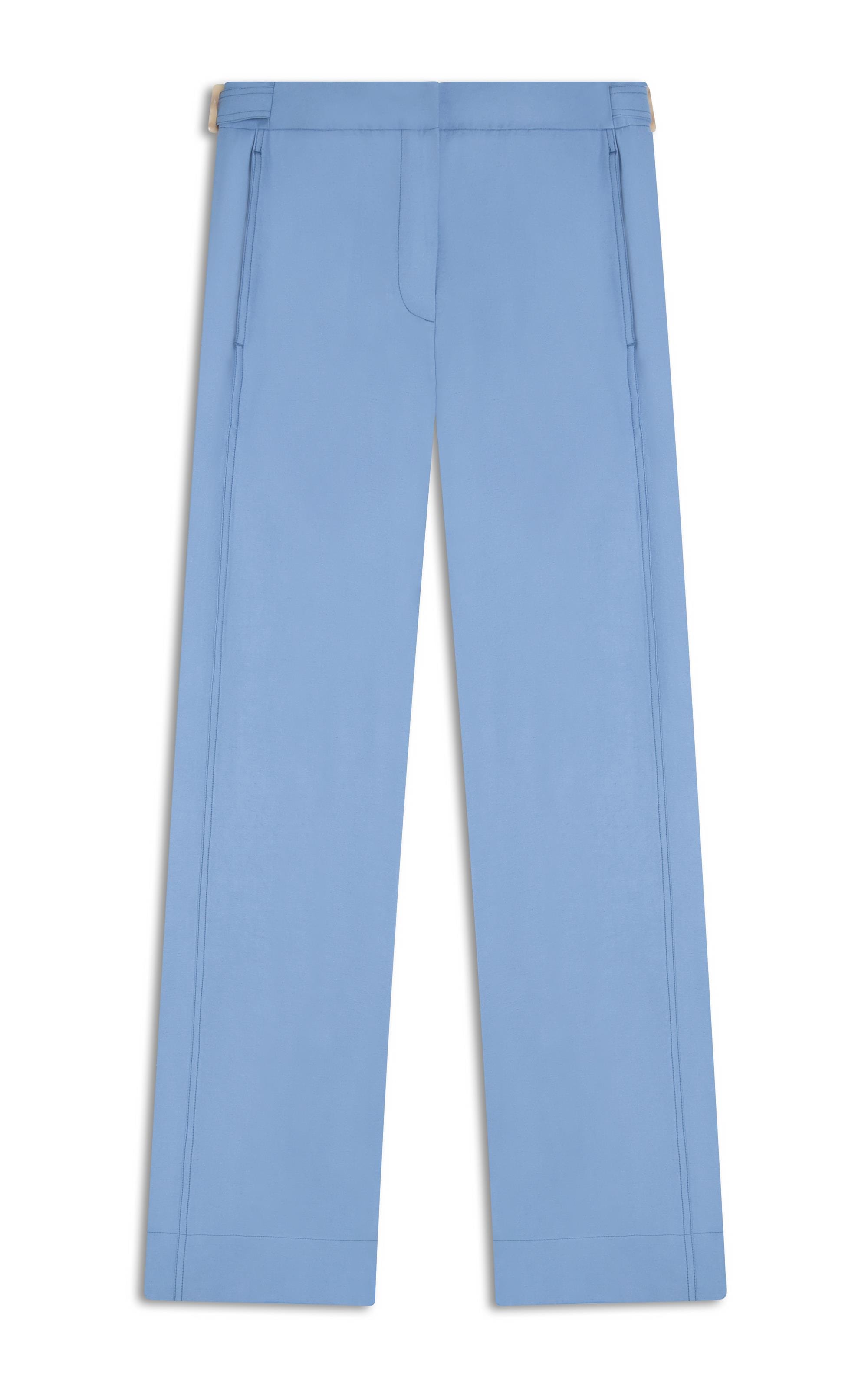Calça Linho  Antunes Reta Azul Seco