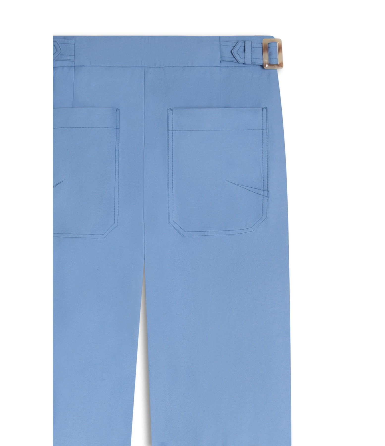 Calça Linho  Antunes Reta Azul Seco