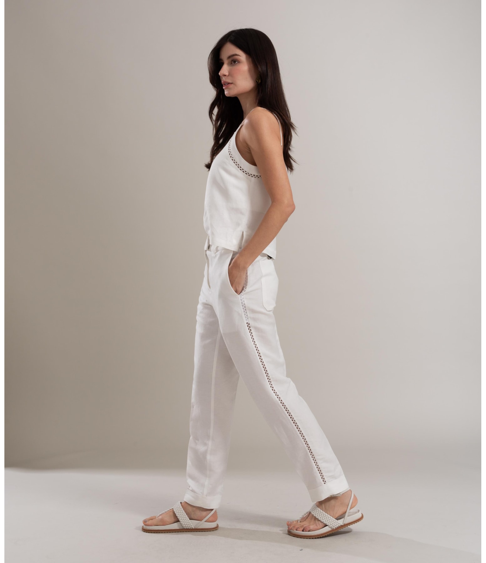 Calça Linho  Arlo Fucsia