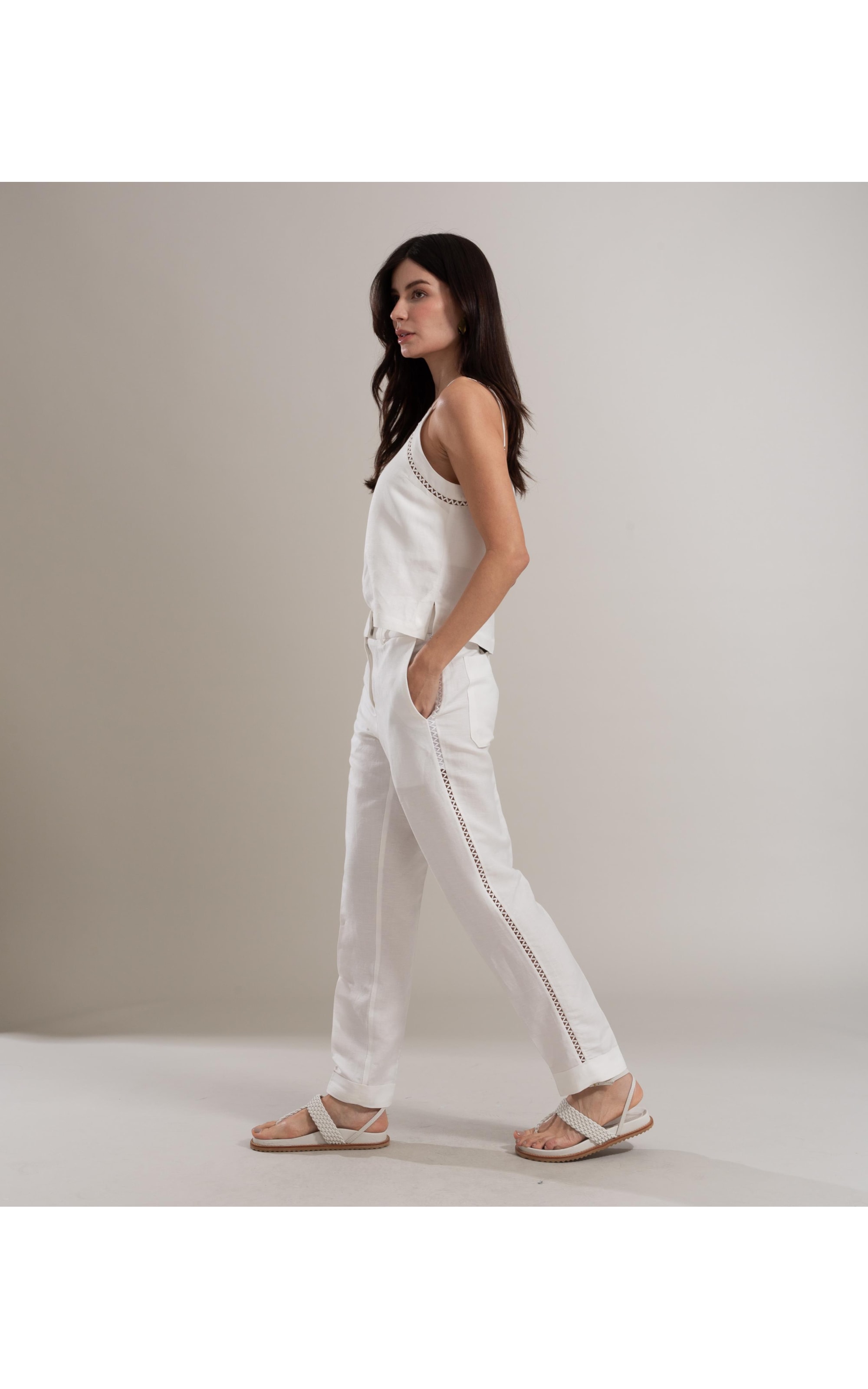 Calça Linho  Arlo Fucsia