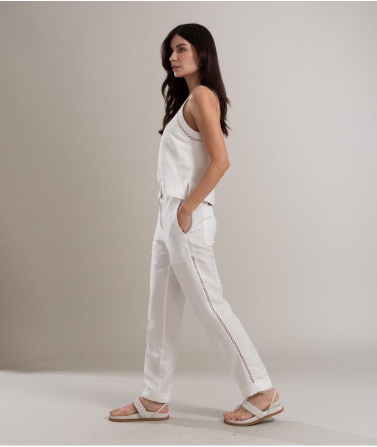 Calça Linho  Arlo Fucsia