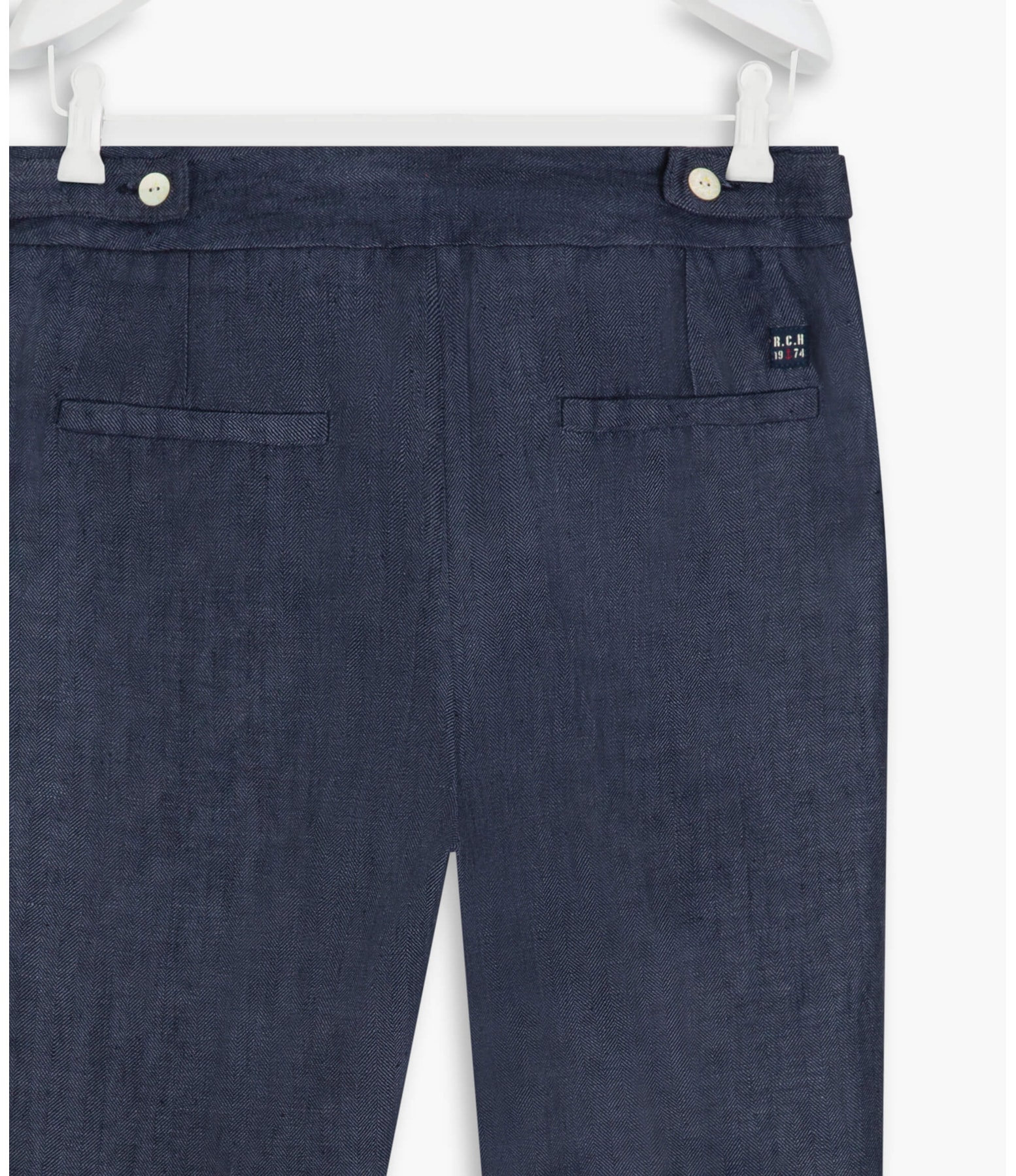 Calça Linho  Cairo Fishbone Marinho
