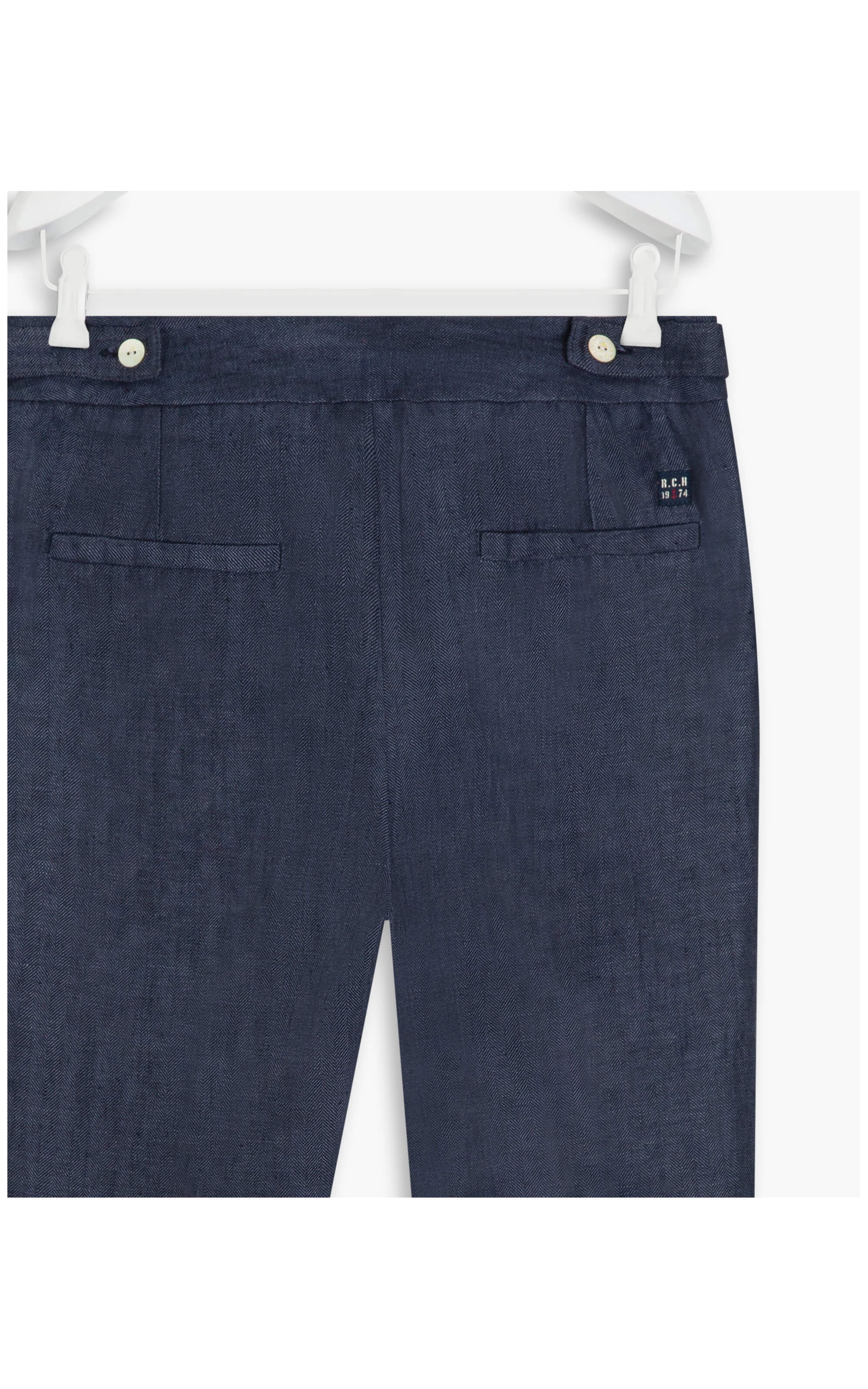 Calça Linho  Cairo Fishbone Marinho