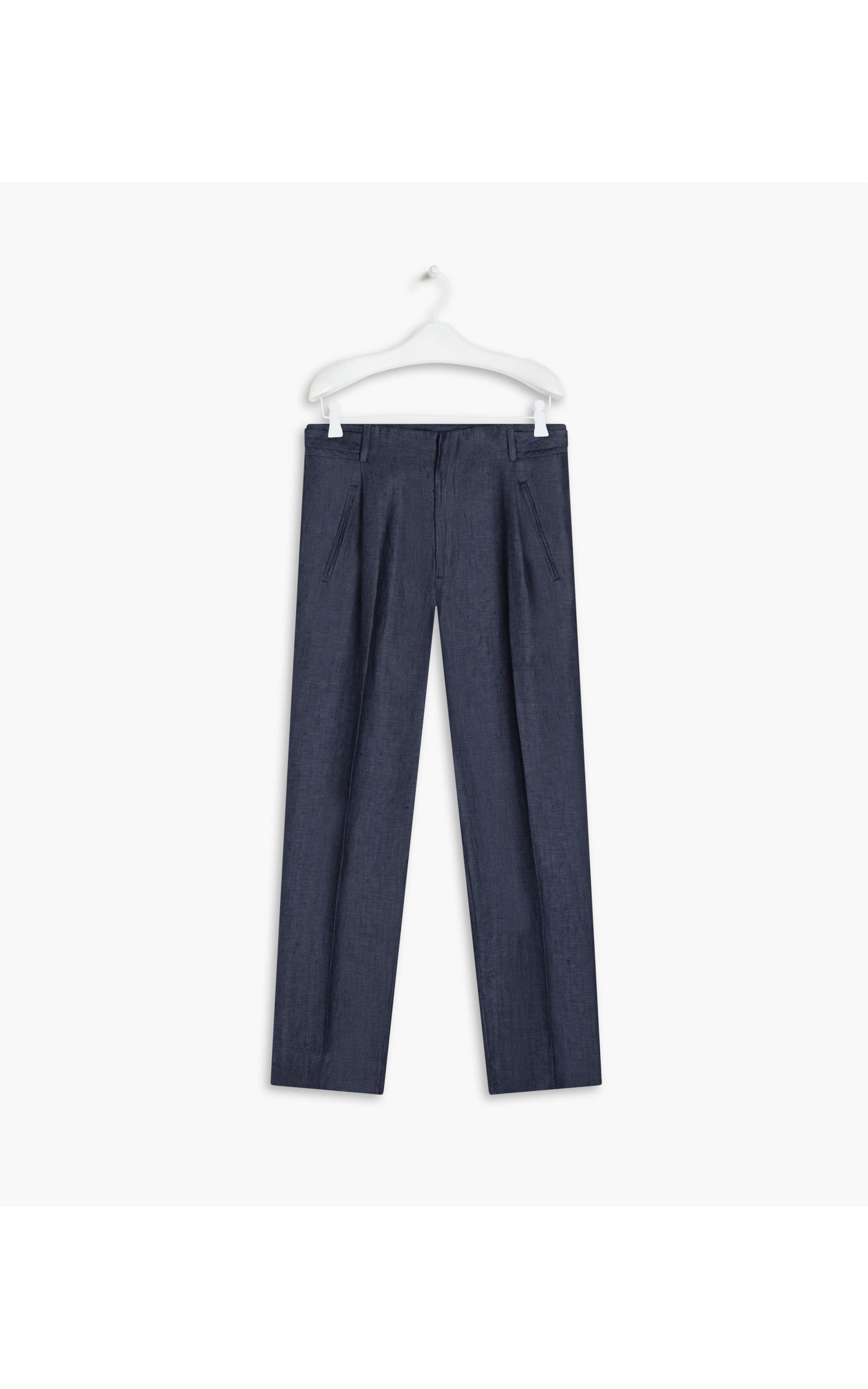Calça Linho  Cairo Fishbone Marinho