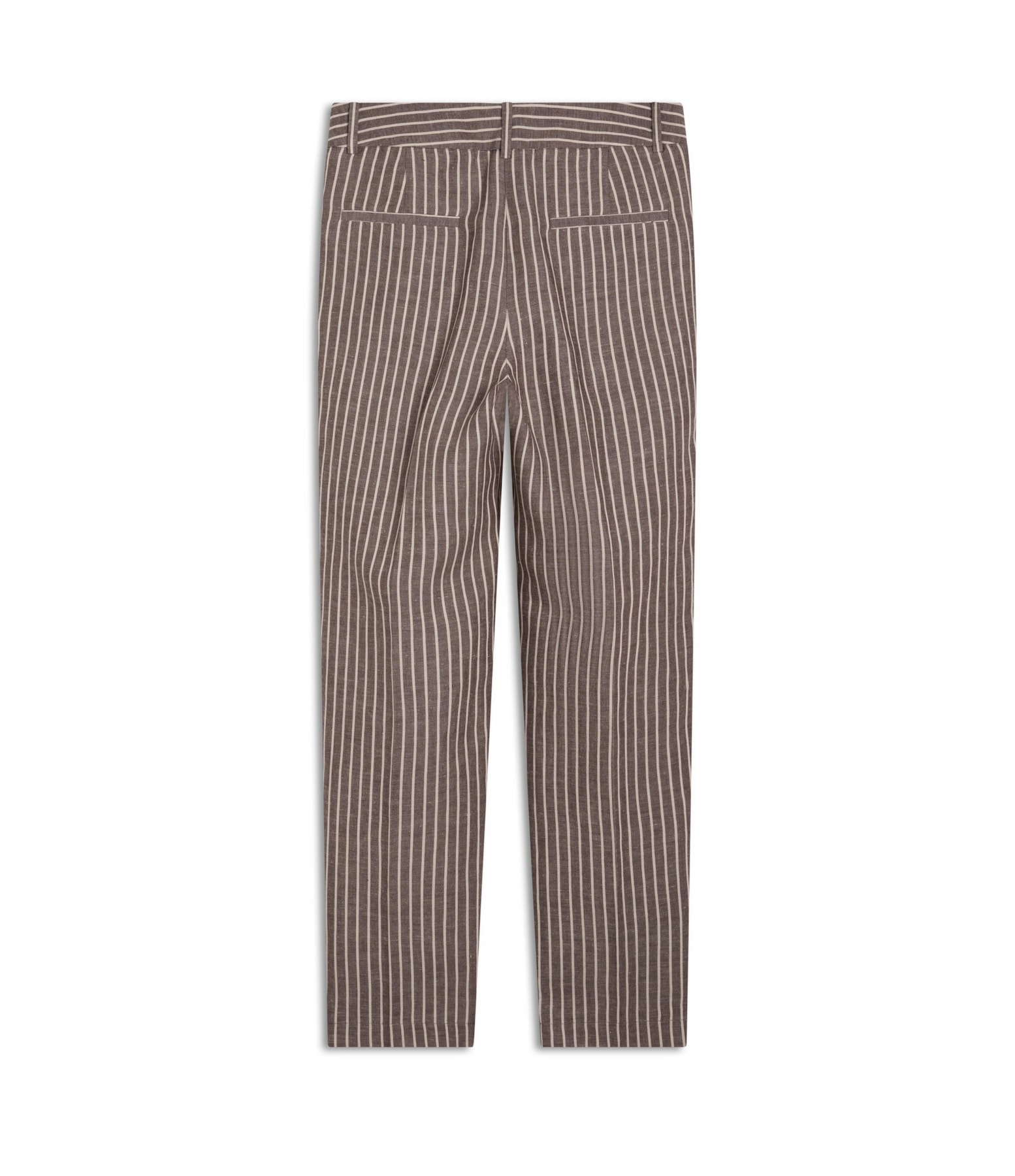 Calça Linho  Carrot  Striped Marrom