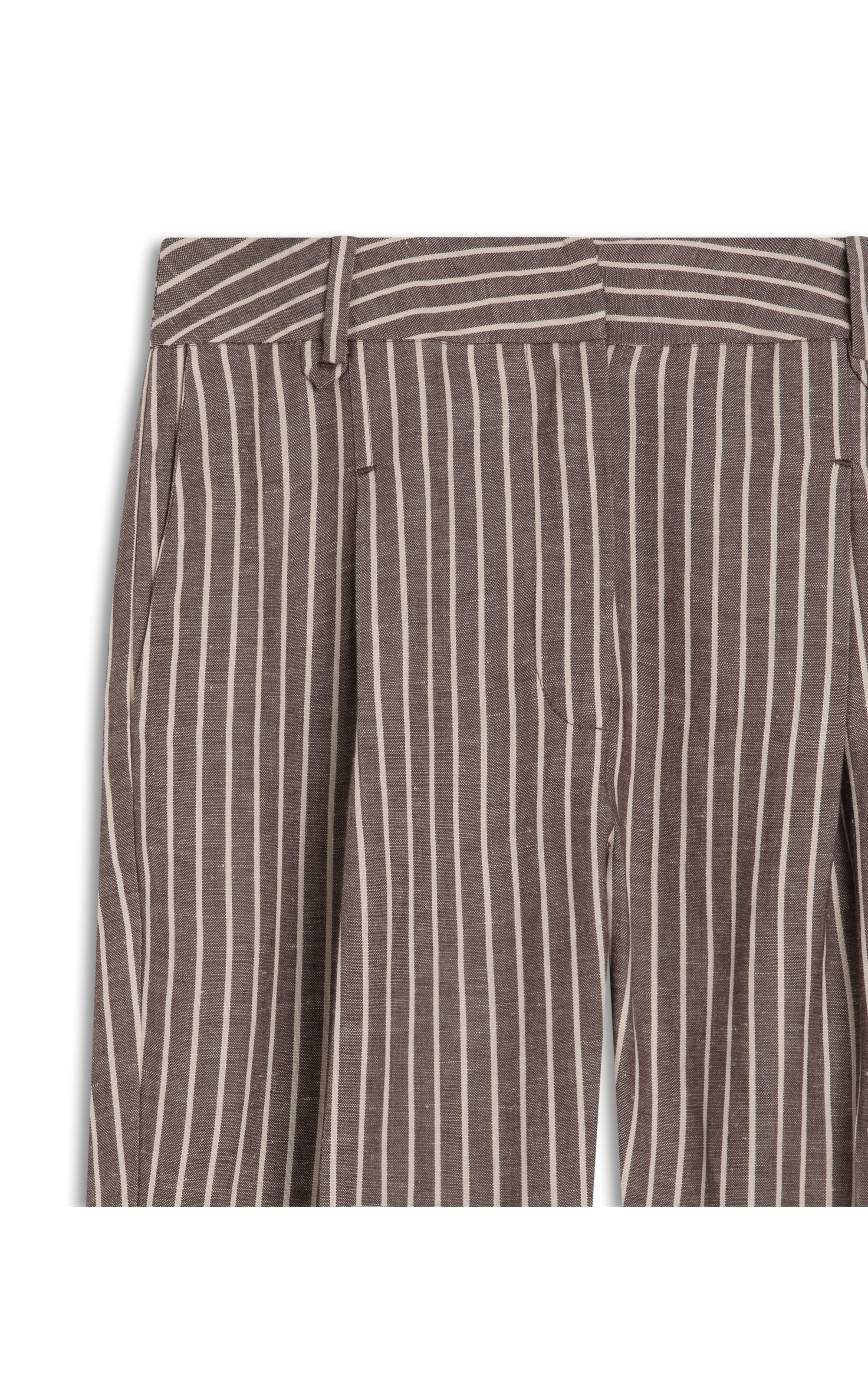 Calça Linho  Carrot  Striped Marrom