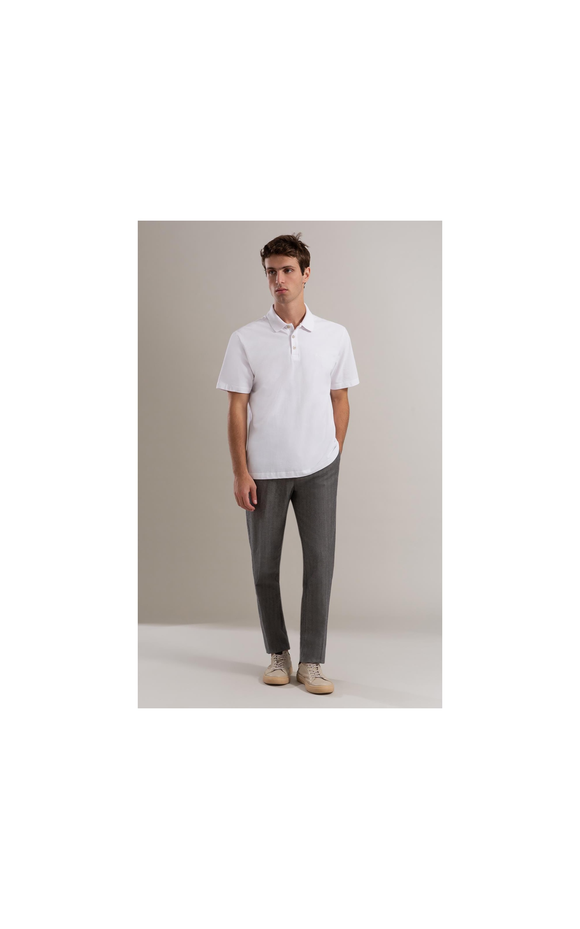 Calça Linho  Chevil Ft Chumbo Mescla