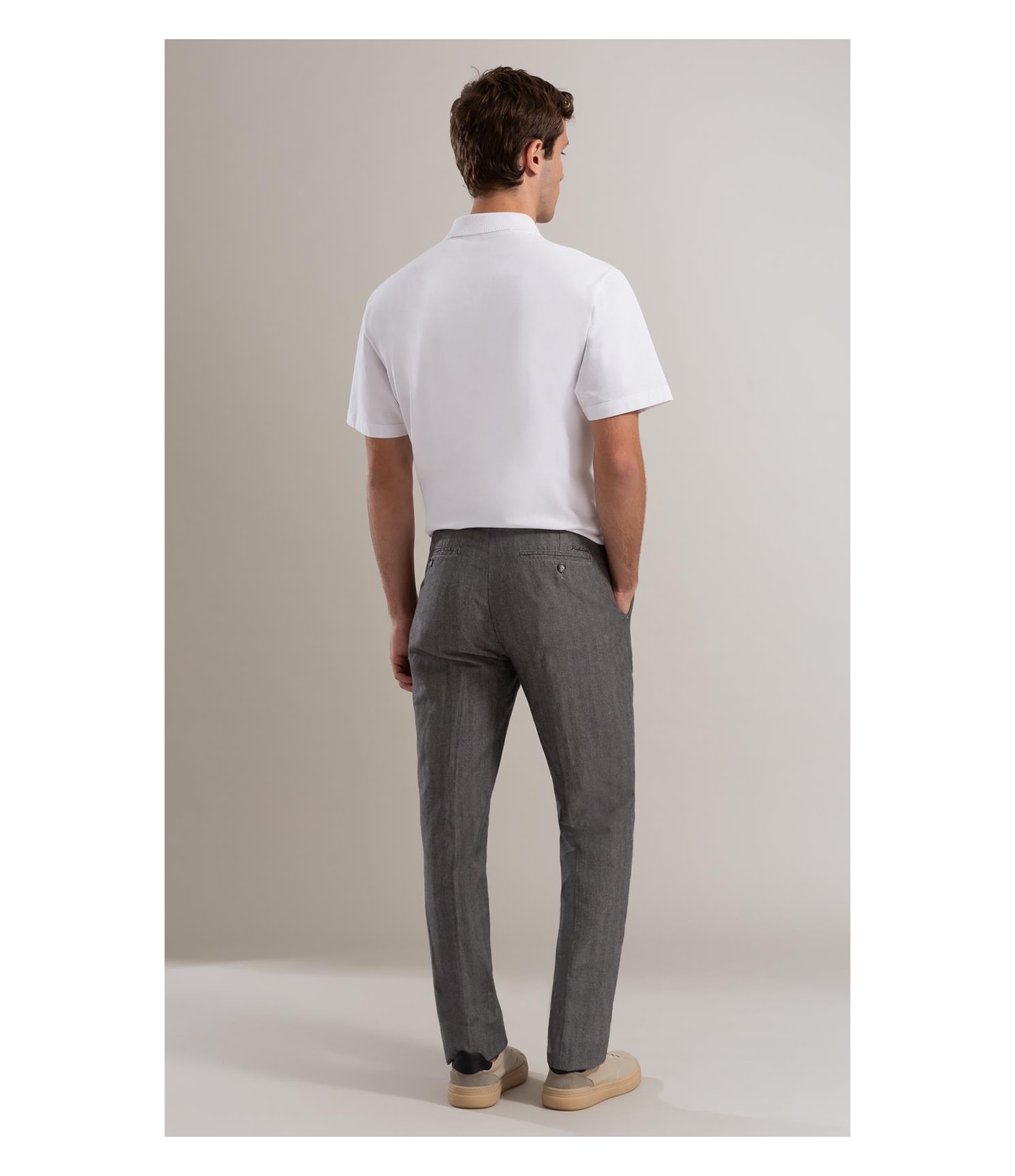 Calça Linho  Chevil Ft Chumbo Mescla