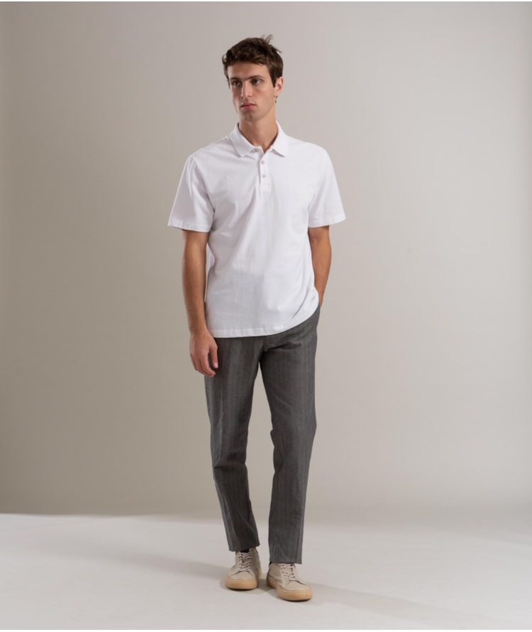 Calça Linho  Chevil Ft Chumbo Mescla