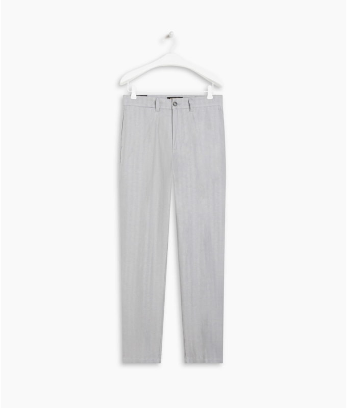 Calça Linho  Chevil Ft Silver Gray