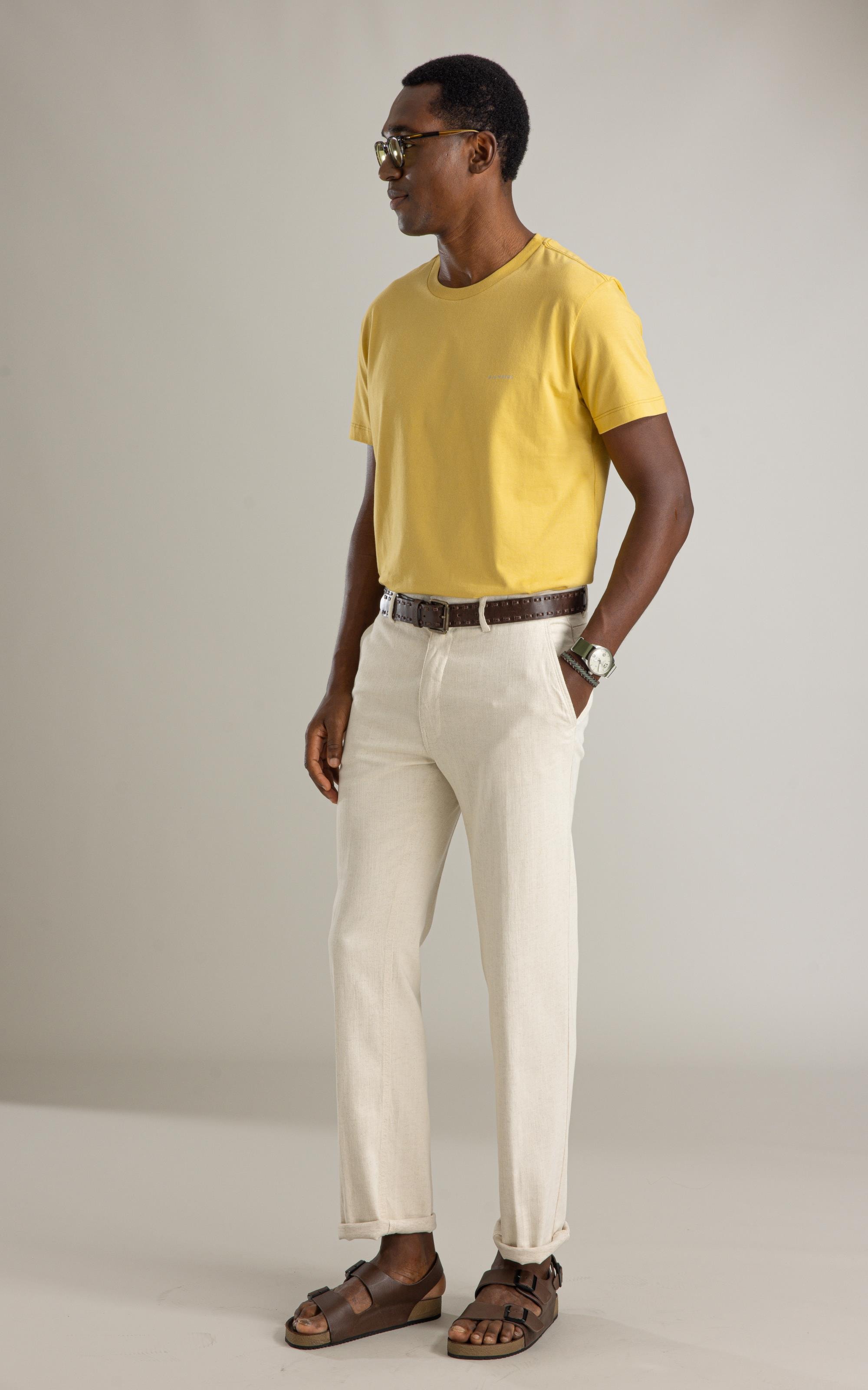 Calça Linho  Chino Bambulino Natural