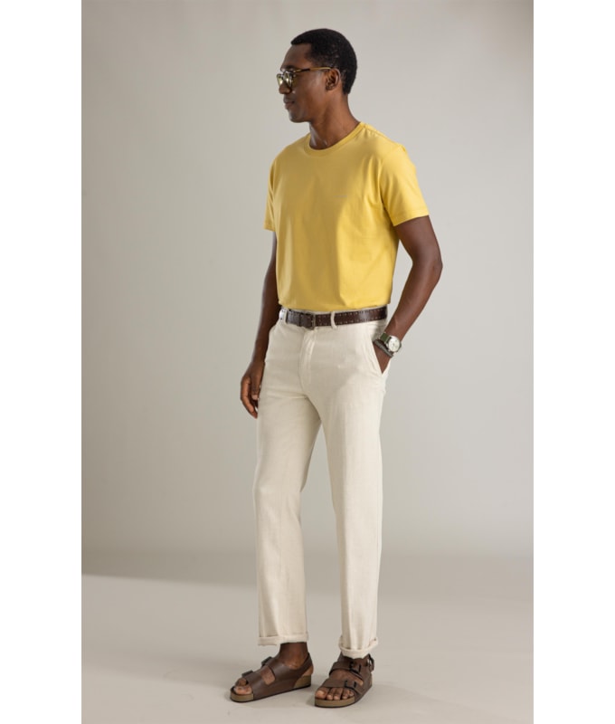 Calça Linho  Chino Bambulino Natural