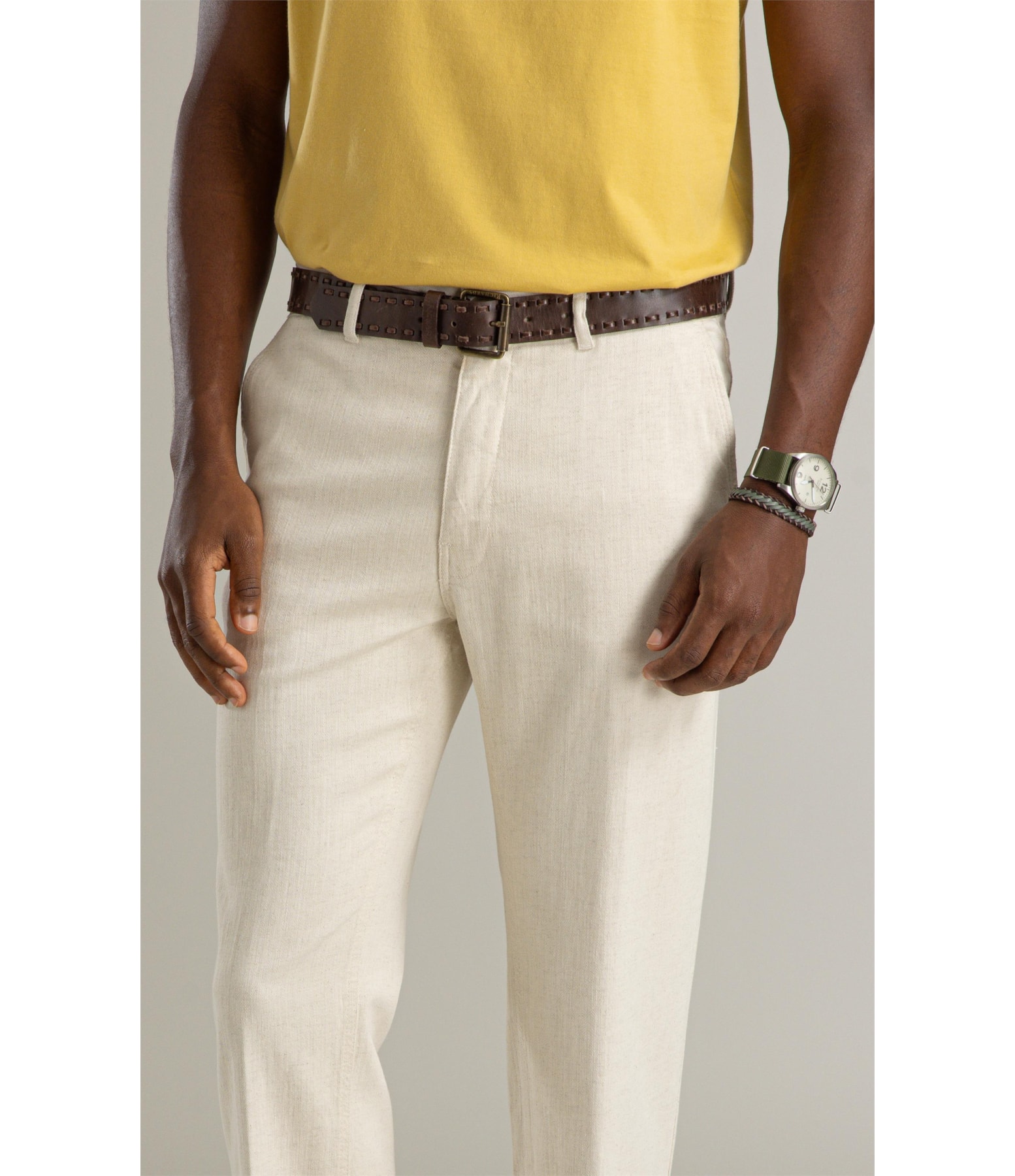 Calça Linho  Chino Bambulino Natural