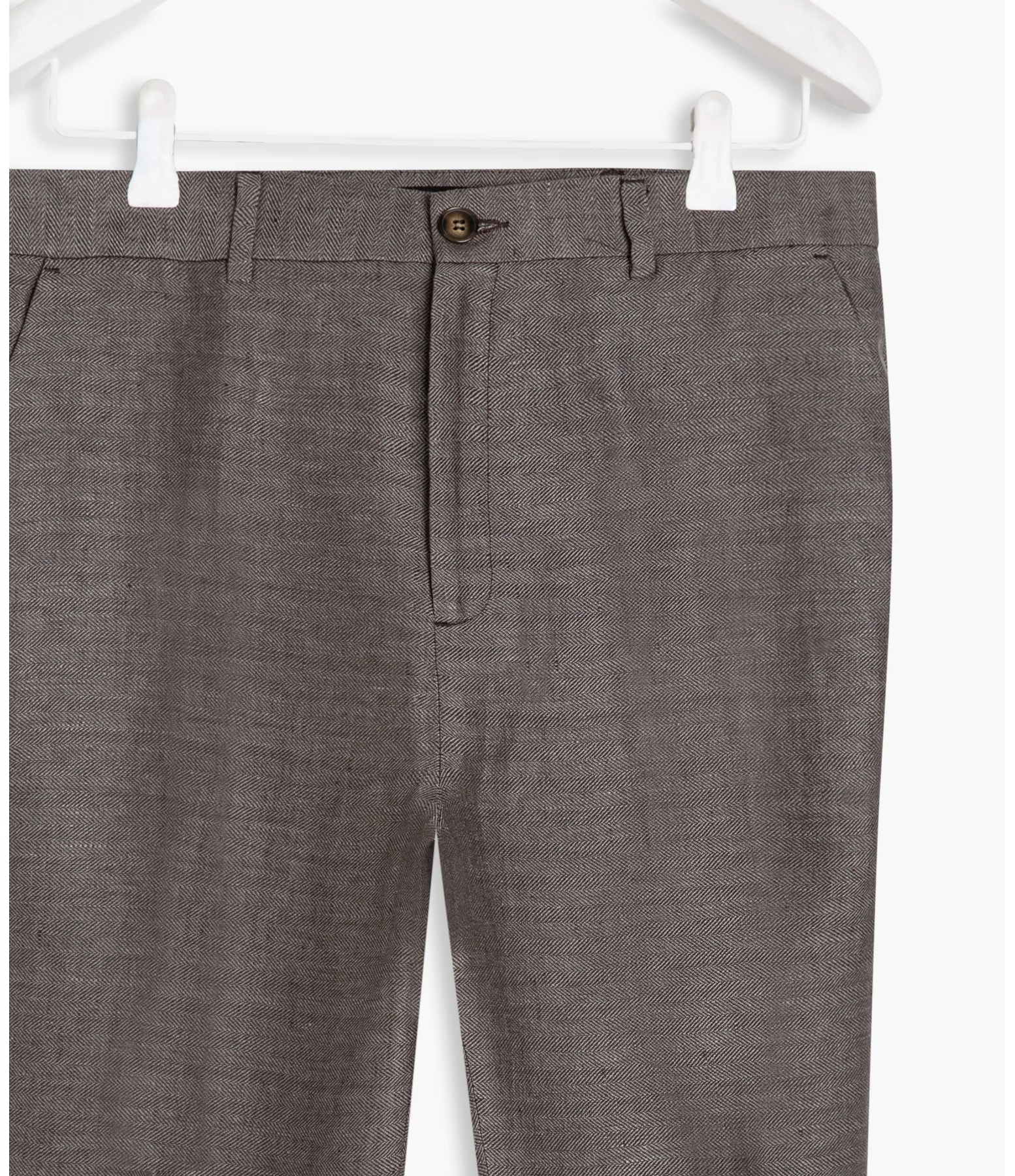 Calça Linho  Chino Chevil  Marrom