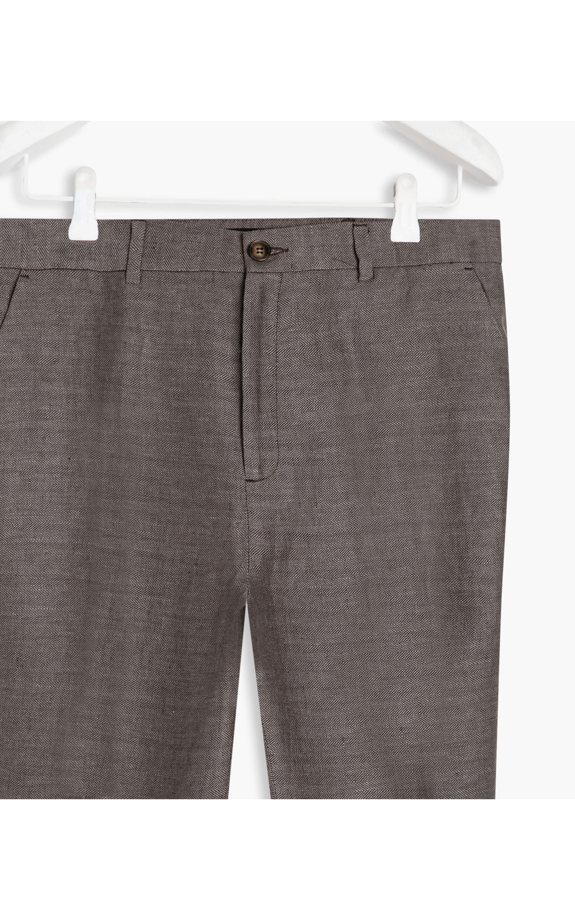 Calça Linho  Chino Chevil  Marrom