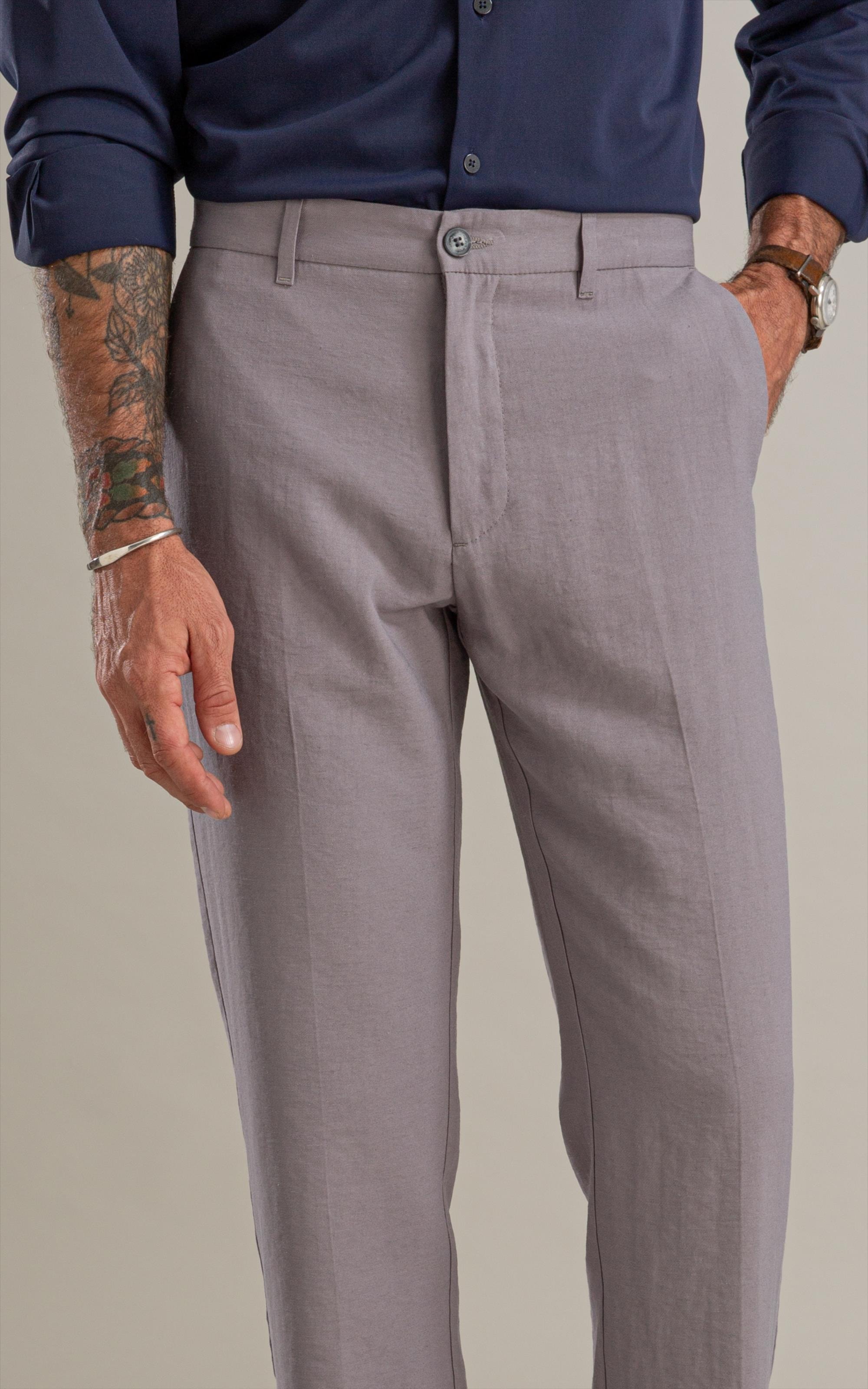 Calça Linho  Chino Classic Marant Prata