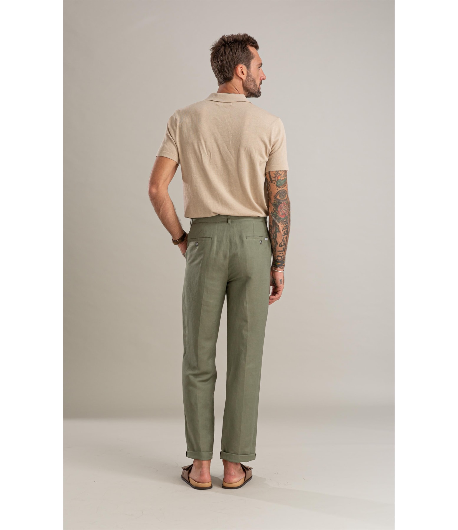 Calça Linho  Chino Classic Verde Militar