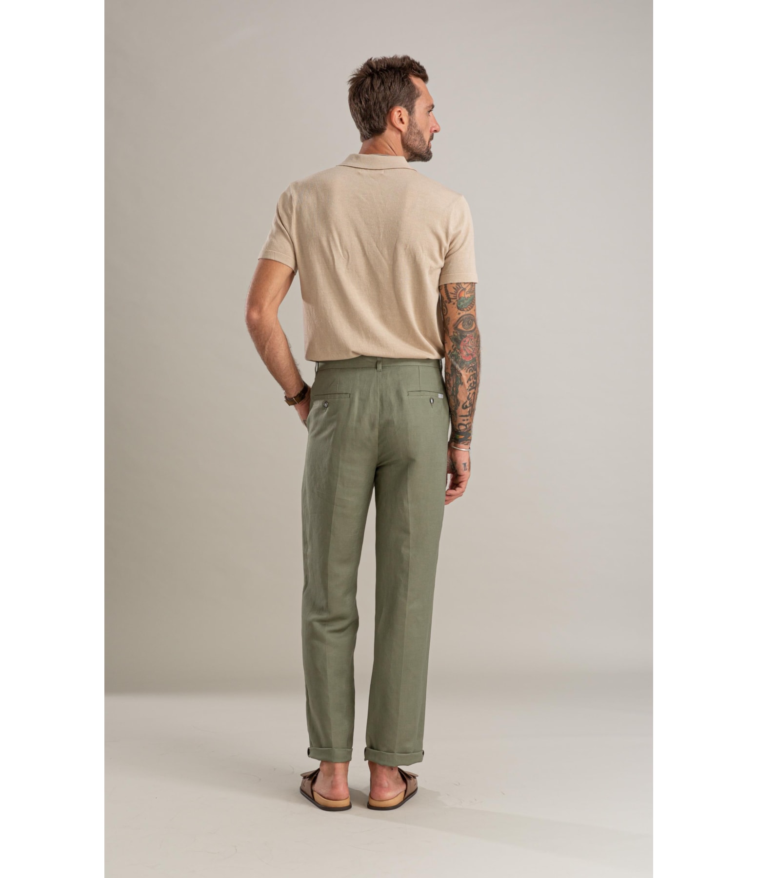 Calça Linho  Chino Classic Verde Militar